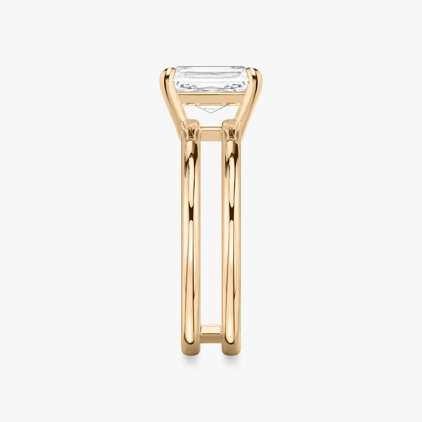 The Double Band | Radiant | 14k | Rose Gold | bandAccent: Plain | diamondOrientation: vertical | caratWeight: other