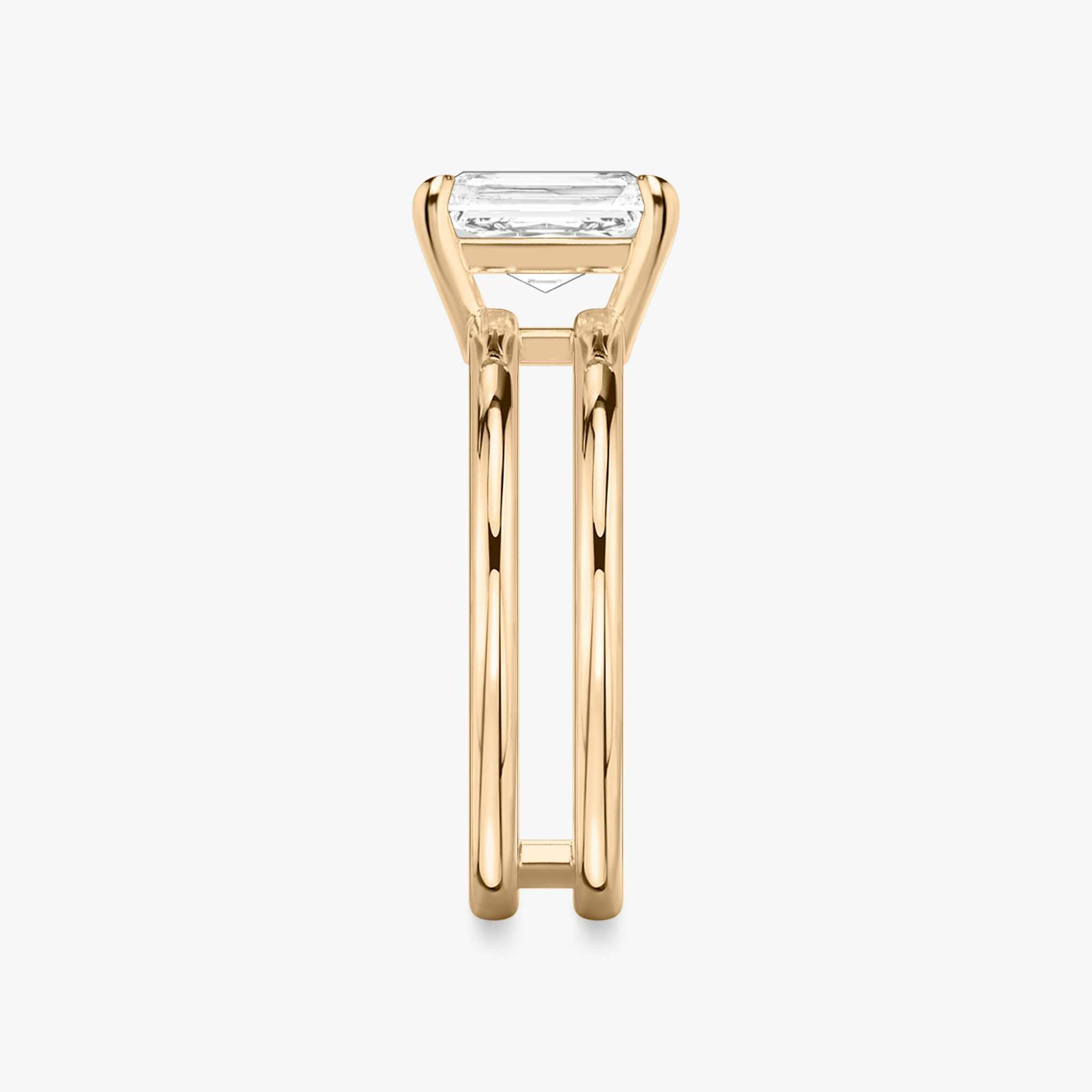 The Double Band | Radiant | 14k | Rose Gold | bandAccent: Plain | diamondOrientation: vertical | caratWeight: other