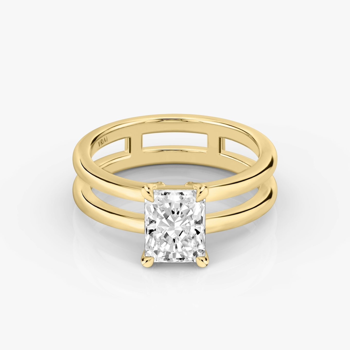 Bague de fiançailles Double Band | Radiant | 18k | Or jaune | bandAccent: Simple | diamondOrientation: vertical | caratWeight: other