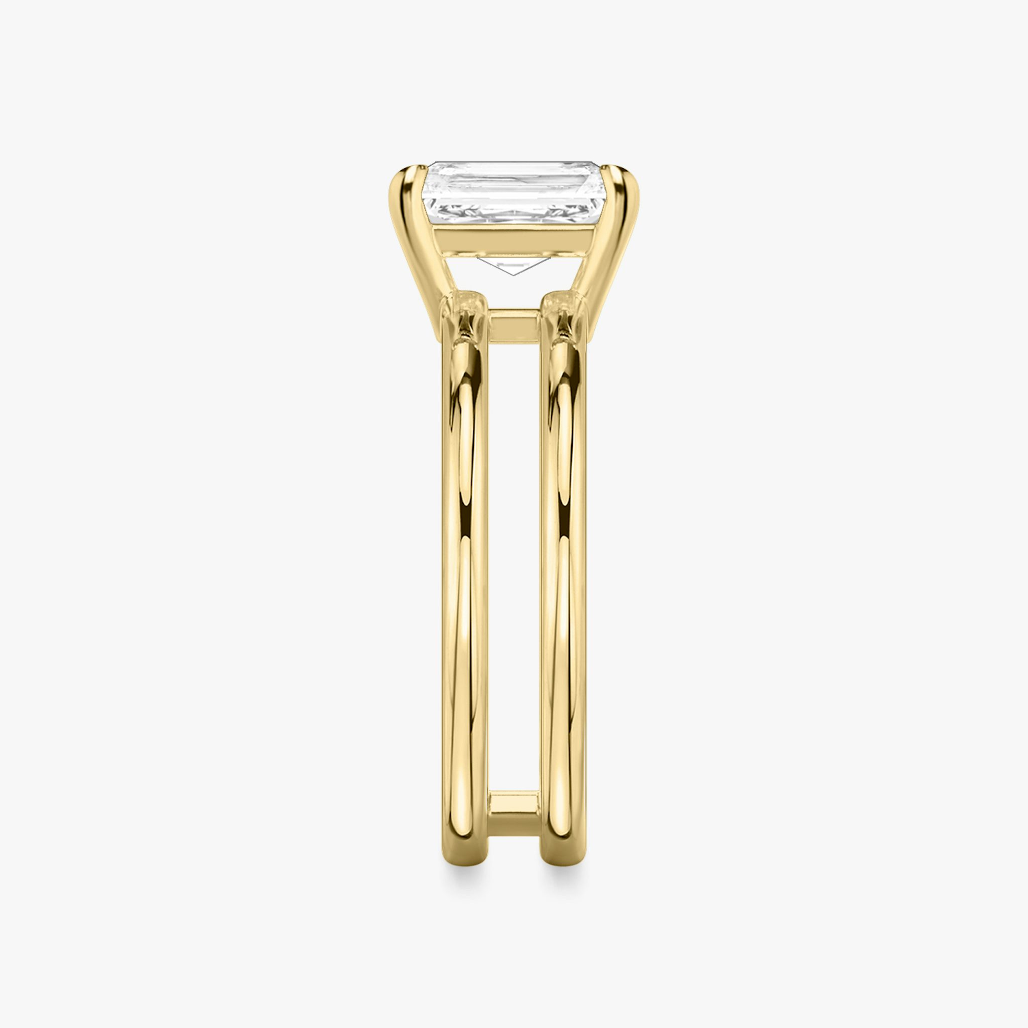 The Double Band | Radiant | 18k | Yellow Gold | bandAccent: Plain | diamondOrientation: vertical | caratWeight: other