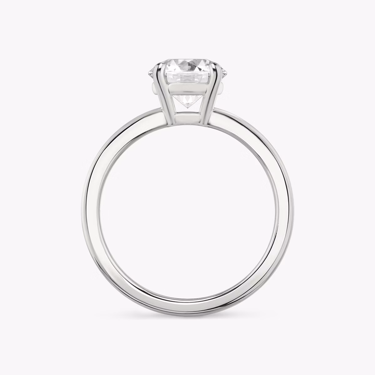 The Double Band | Round Brilliant | 18k | White Gold | bandAccent: Plain | caratWeight: other | diamondOrientation: vertical