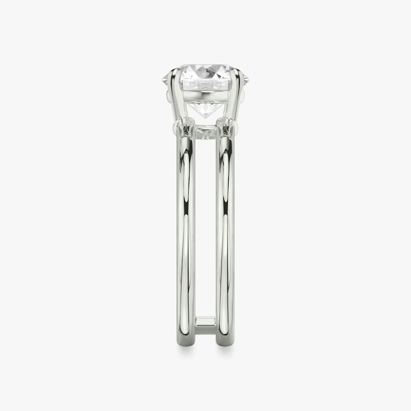 The Double Band | Round Brilliant | Platinum | bandAccent: Plain | caratWeight: other | diamondOrientation: vertical