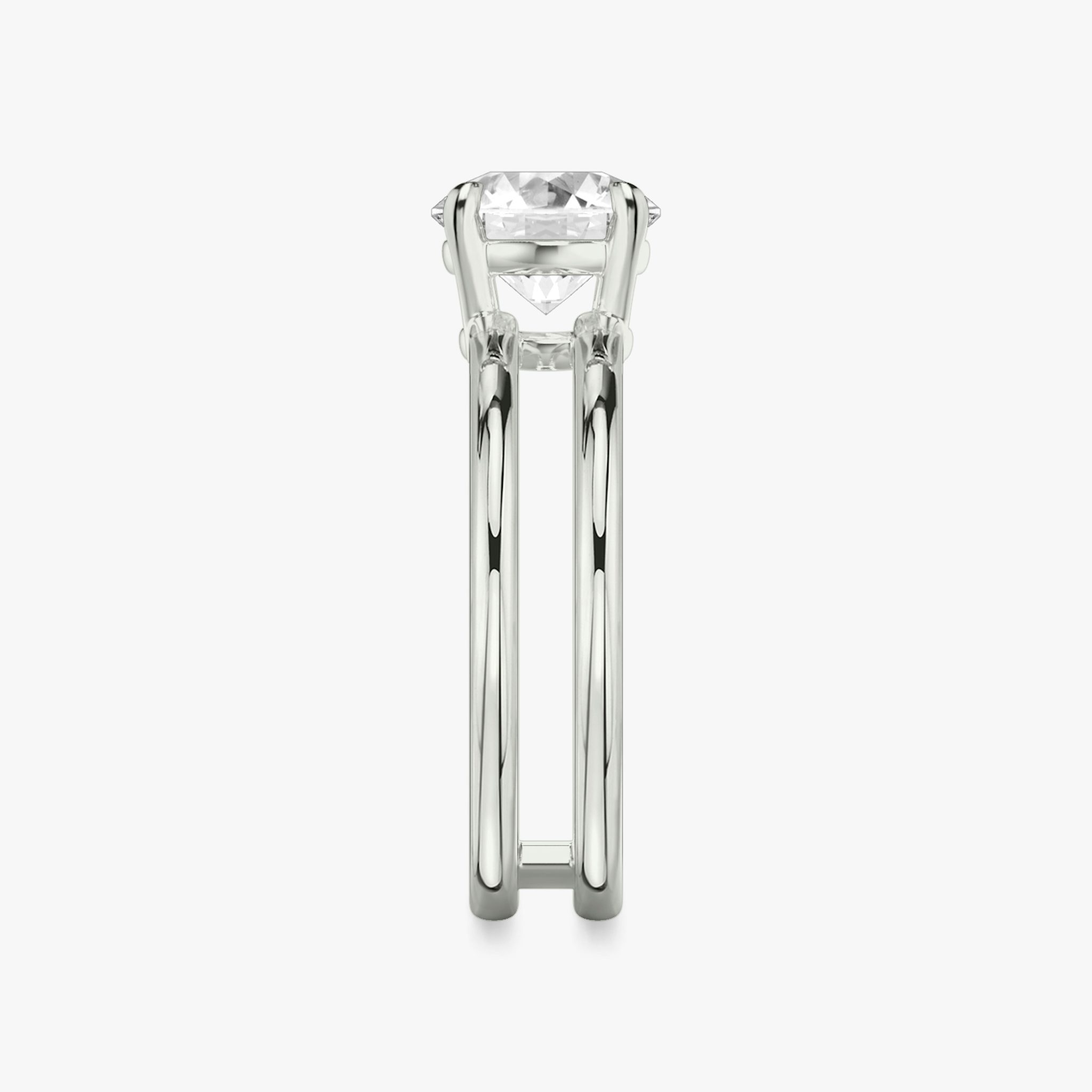 The Double Band | Round Brilliant | Platinum | bandAccent: Plain | bandStoneShape: Round Brilliant | caratWeight: 1.5ct | diamondOrientation: vertical