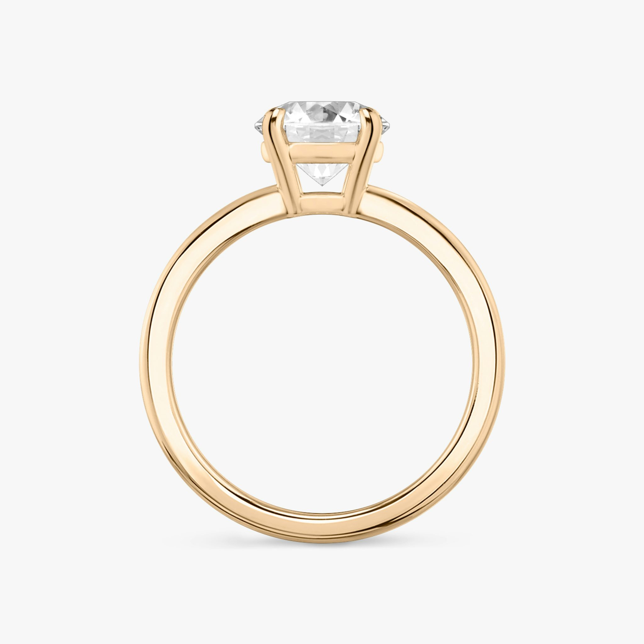 The Double Band | Round Brilliant | 14k | Rose Gold | bandAccent: Plain | caratWeight: other | diamondOrientation: vertical
