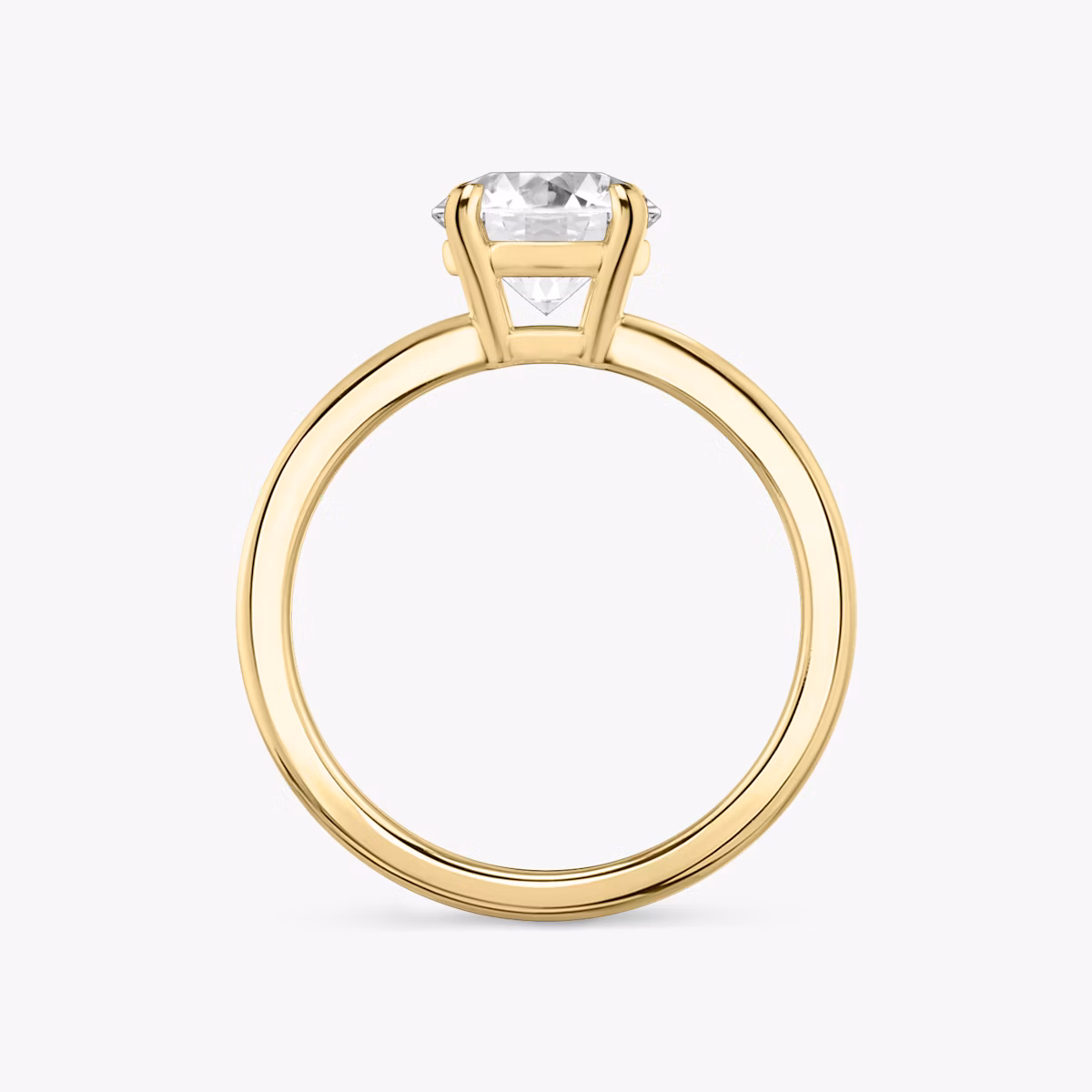 The Double Band | Round Brilliant | 18k | Yellow Gold | bandAccent: Plain | caratWeight: other | diamondOrientation: vertical