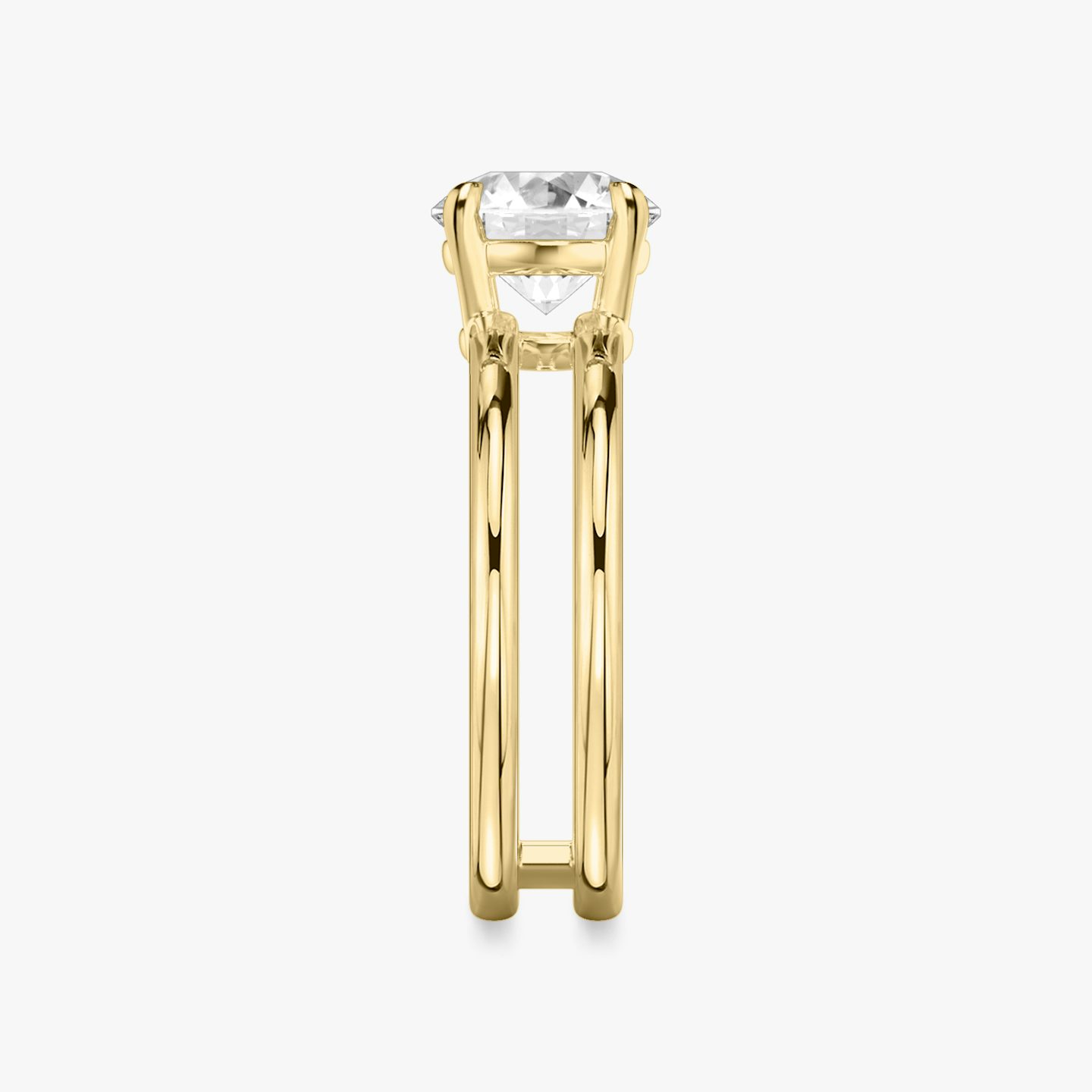 The Double Band | Round Brilliant | 18k | Yellow Gold | bandAccent: Plain | caratWeight: 1.0ct | diamondOrientation: vertical