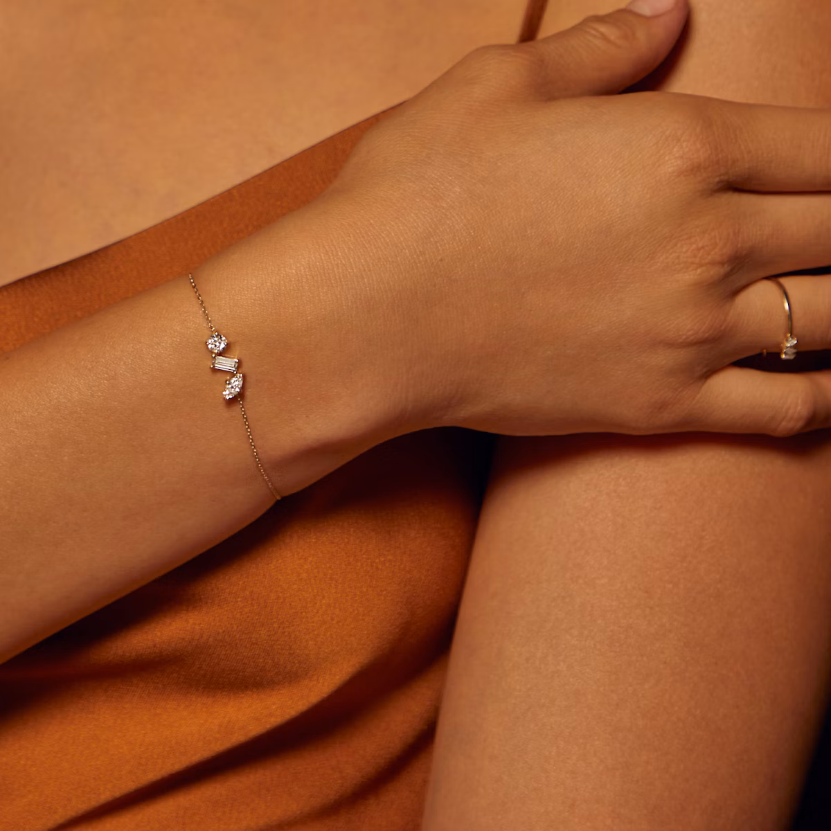 Pulsera Orion | Brillante, Baguette y Marquise | 14k | Oro amarillo | diamondSize: petite | chainLength: 7