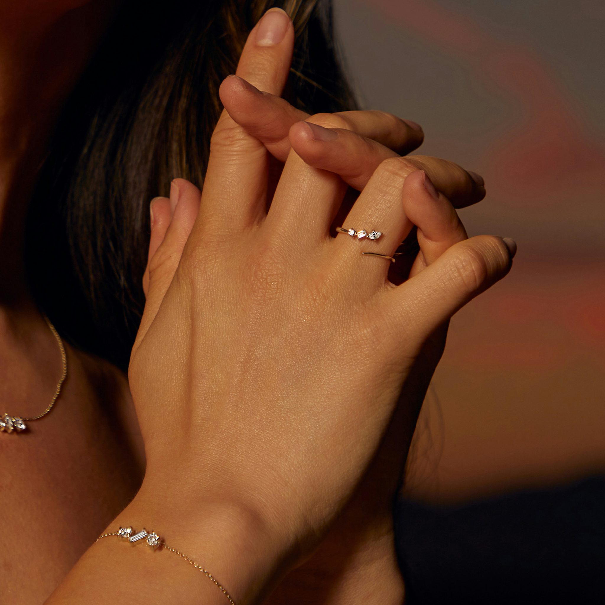 Orion Ring | Round Brilliant, Baguette and Marquise | 14k | Yellow Gold