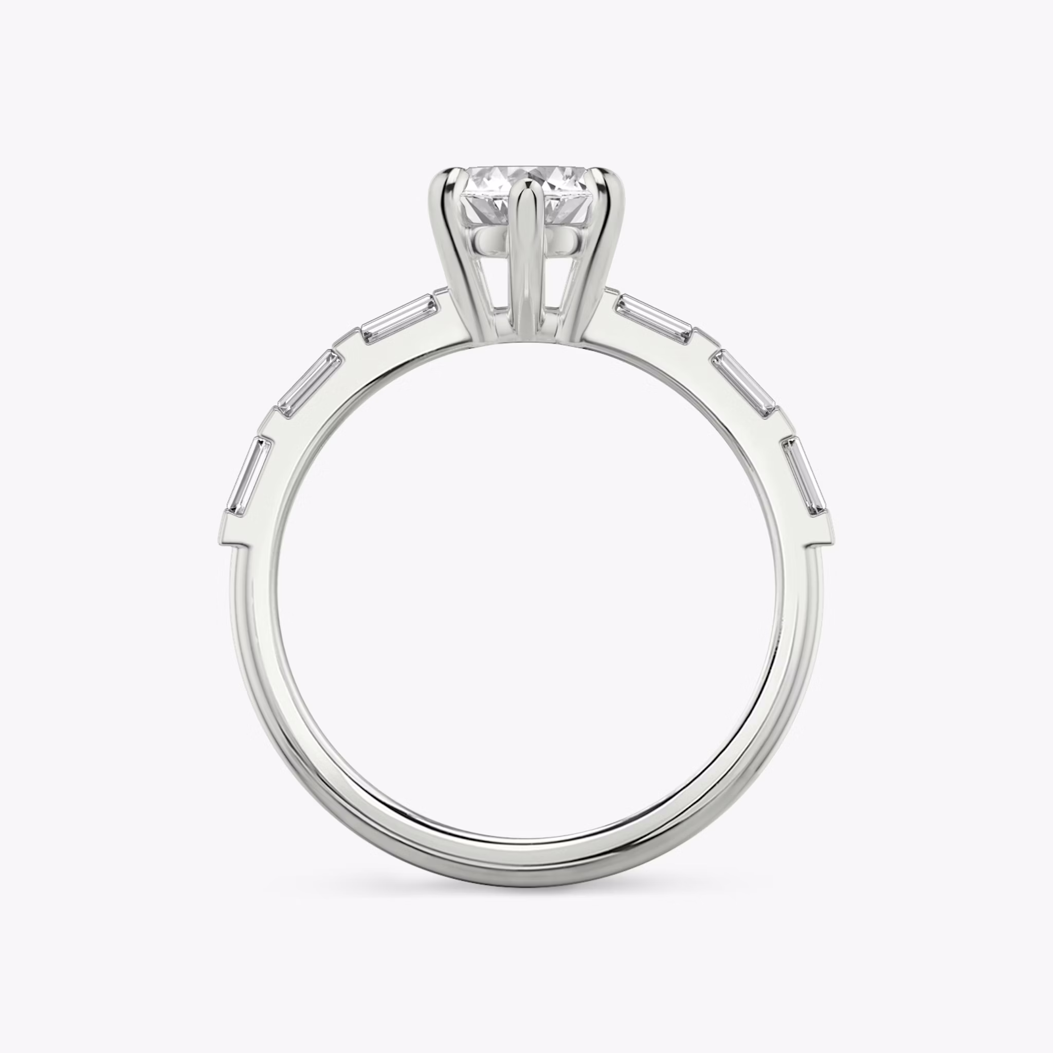 The Double Band | Marquise | Platinum | bandAccent: Pavé | bandStoneShape: Baguette | diamondOrientation: vertical | caratWeight: other