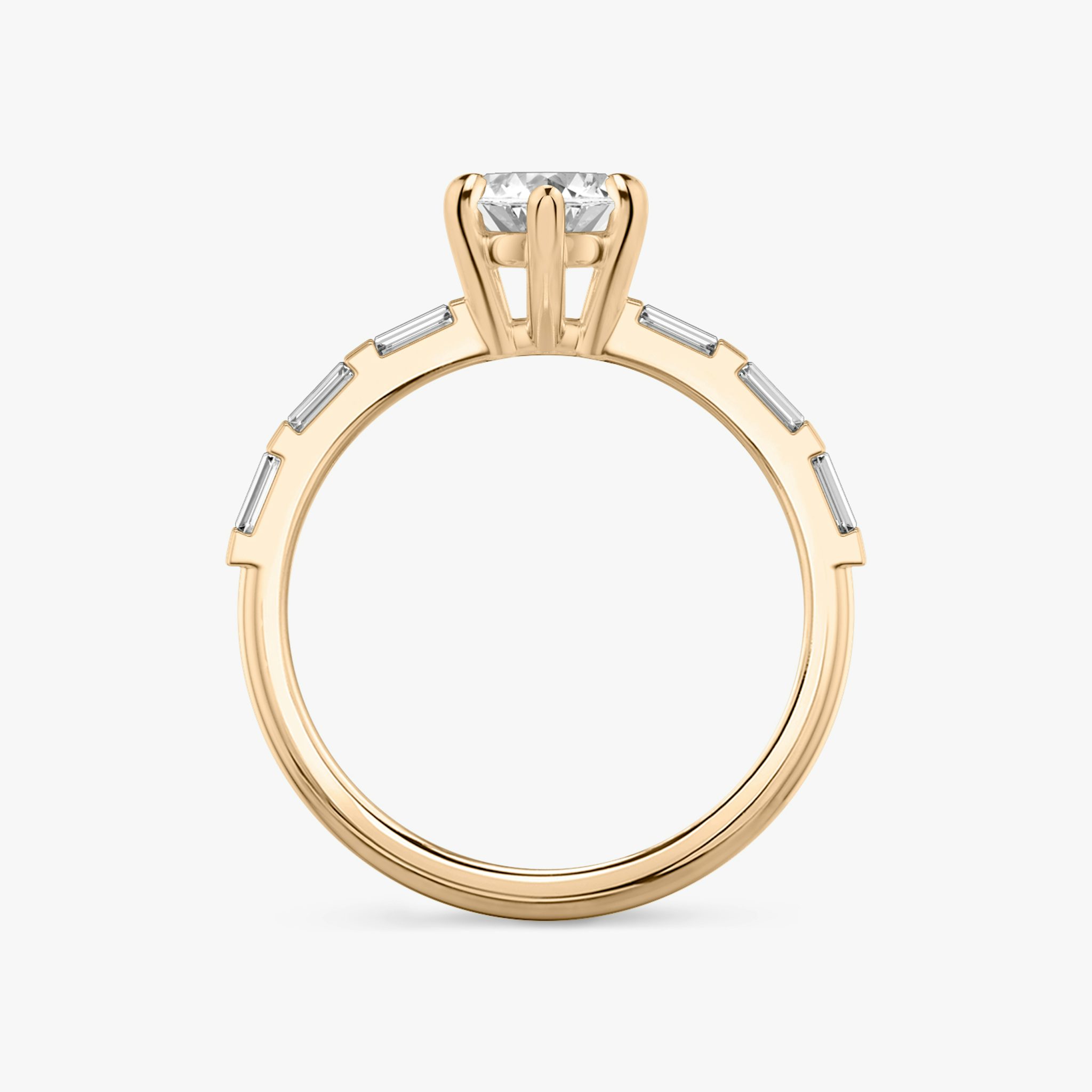 The Double Band | Marquise | 14k | Rose Gold | bandAccent: Pavé | bandStoneShape: Baguette | diamondOrientation: vertical | caratWeight: other