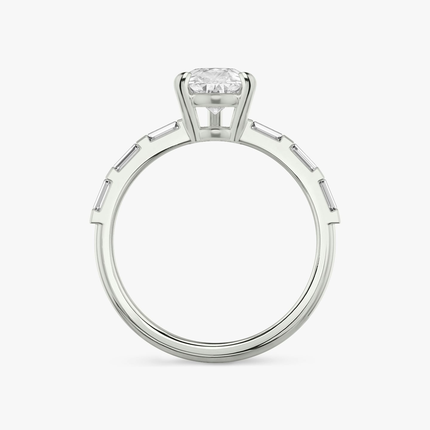 The Double Band | Pear | Platinum | bandAccent: Pavé | bandStoneShape: Baguette | diamondOrientation: vertical | caratWeight: other