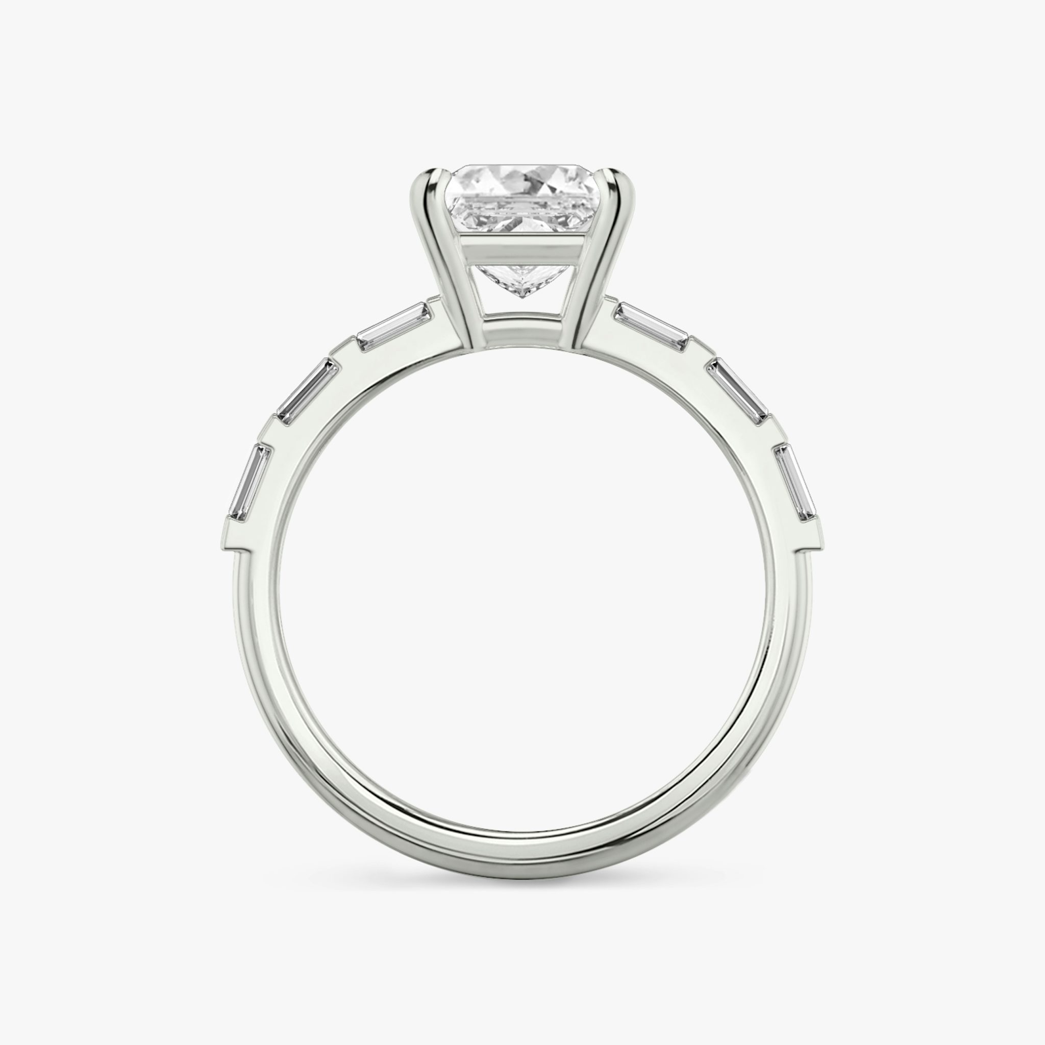 The Double Band | Princess | Platinum | bandAccent: Pavé | bandStoneShape: Baguette | diamondOrientation: vertical | caratWeight: other