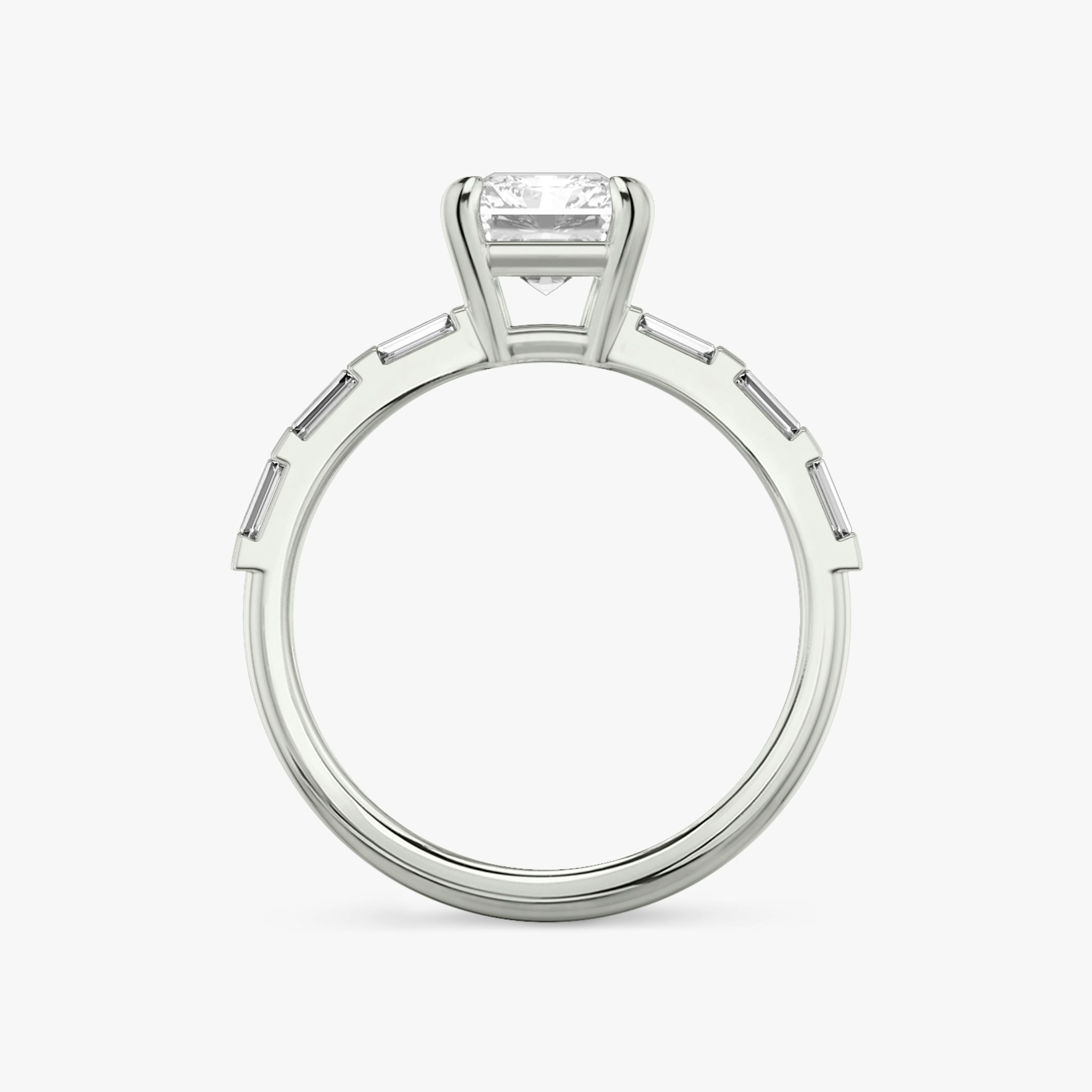 The Double Band | Radiant | Platinum | bandAccent: Pavé | bandStoneShape: Baguette | diamondOrientation: vertical | caratWeight: other