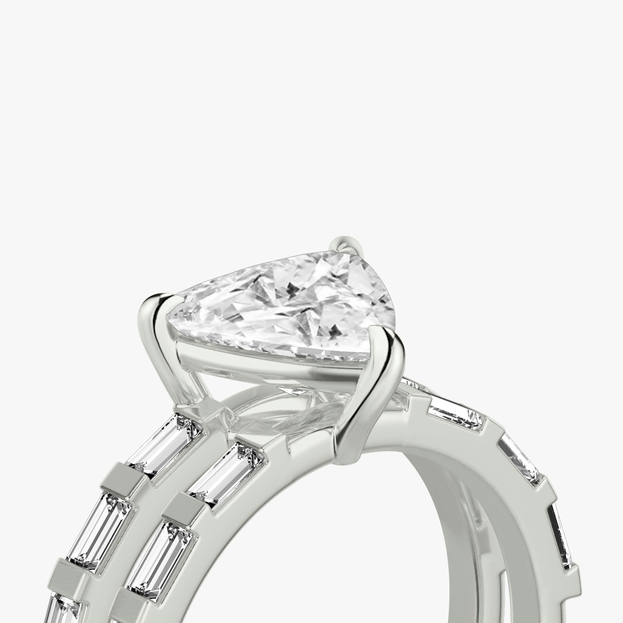 The Double Band | Trillion | Platinum | bandAccent: Pavé | bandStoneShape: Baguette | diamondOrientation: vertical | caratWeight: other