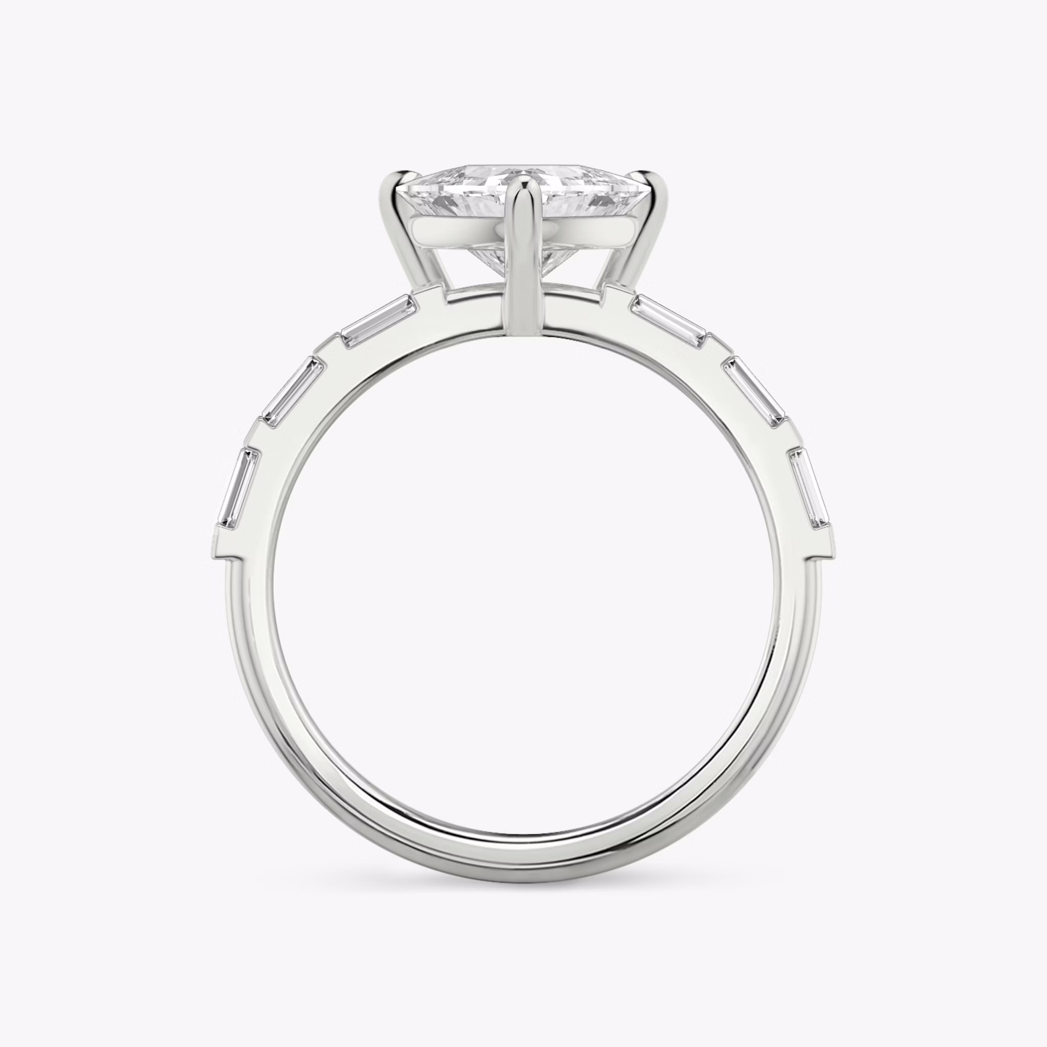 The Double Band | Trillion | Platinum | bandAccent: Pavé | bandStoneShape: Baguette | diamondOrientation: vertical | caratWeight: other