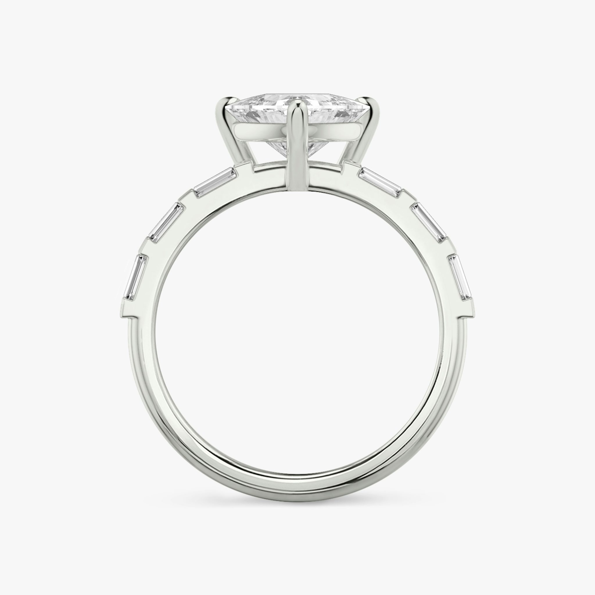 The Double Band | Trillion | Platinum | bandAccent: Pavé | bandStoneShape: Baguette | diamondOrientation: vertical | caratWeight: other