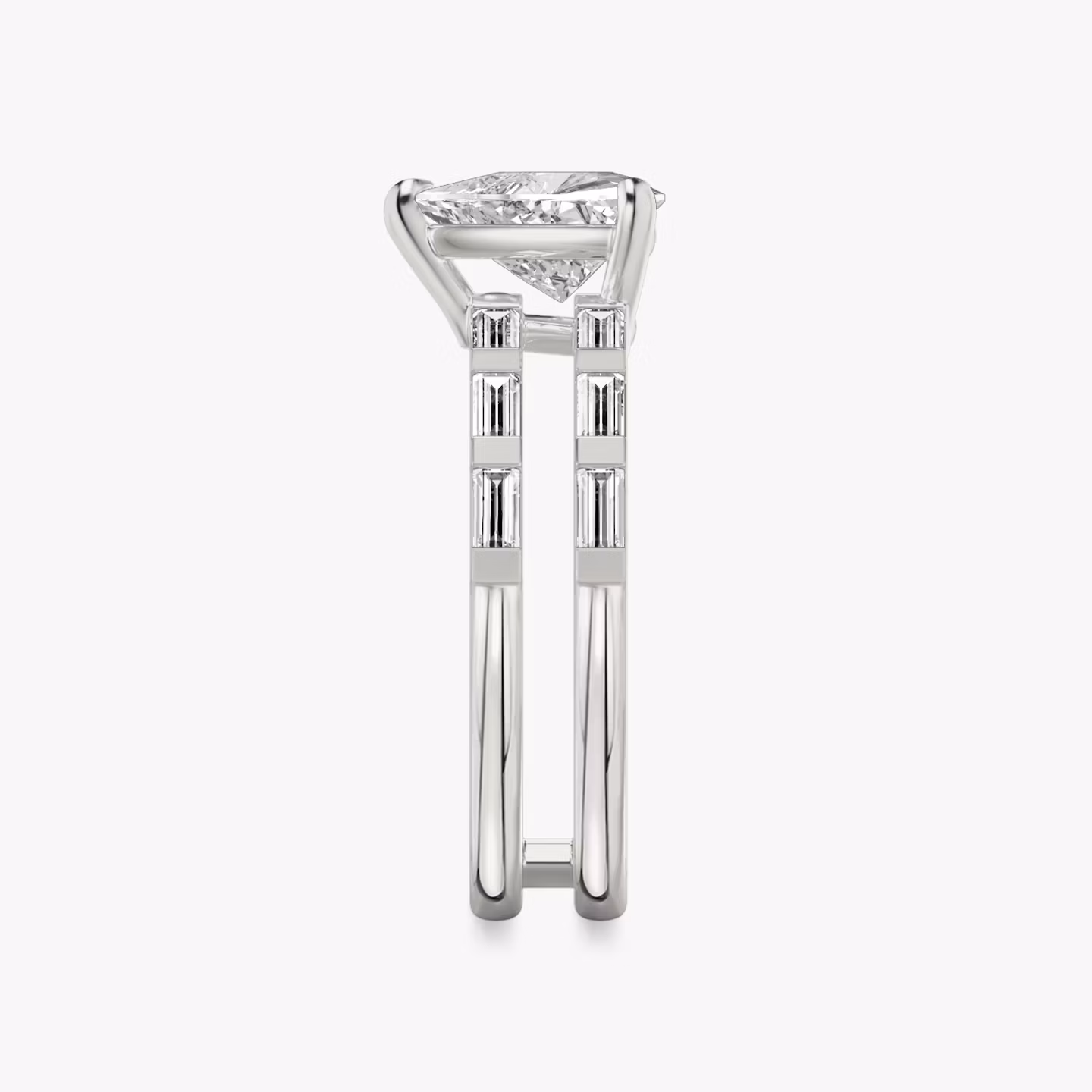 The Double Band | Trillion | Platinum | bandAccent: Pavé | bandStoneShape: Baguette | diamondOrientation: vertical | caratWeight: other