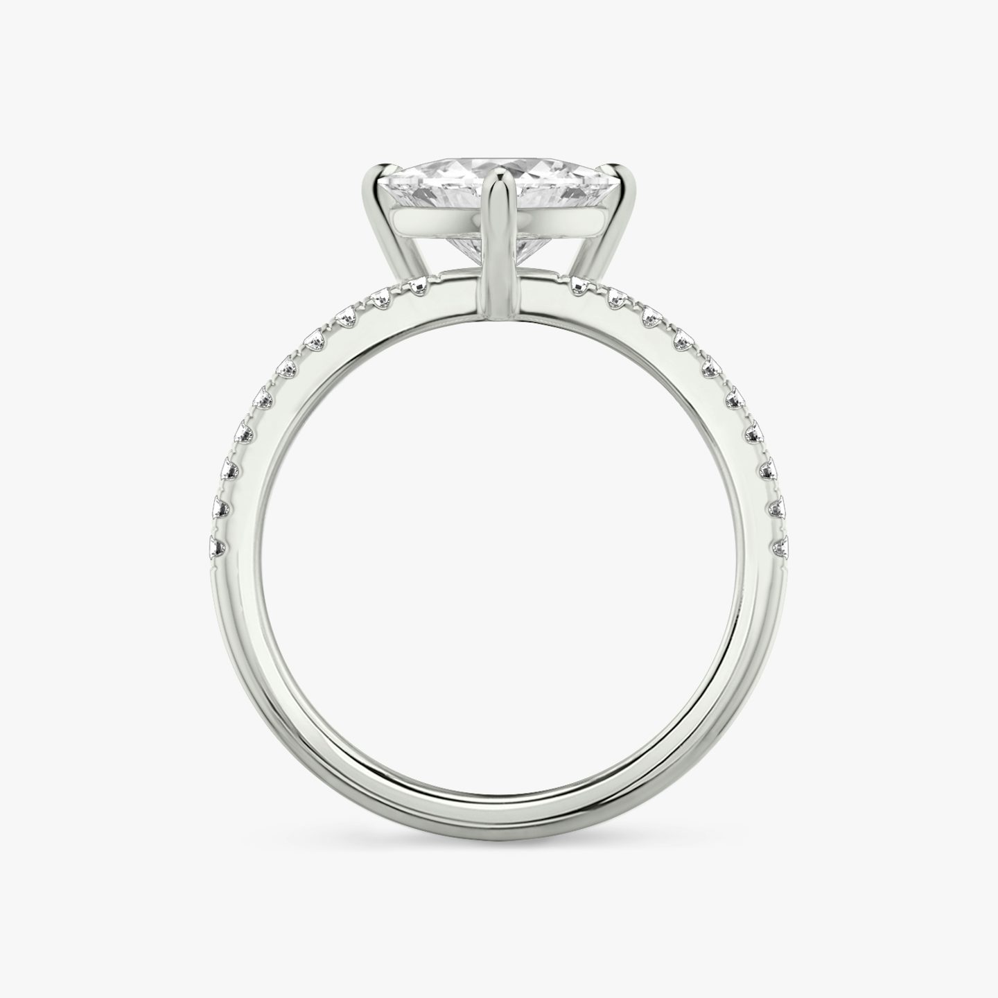 The Double Band | Trillion | 18k | White Gold | bandAccent: Pavé | bandStoneShape: Round Brilliant | diamondOrientation: vertical | caratWeight: other