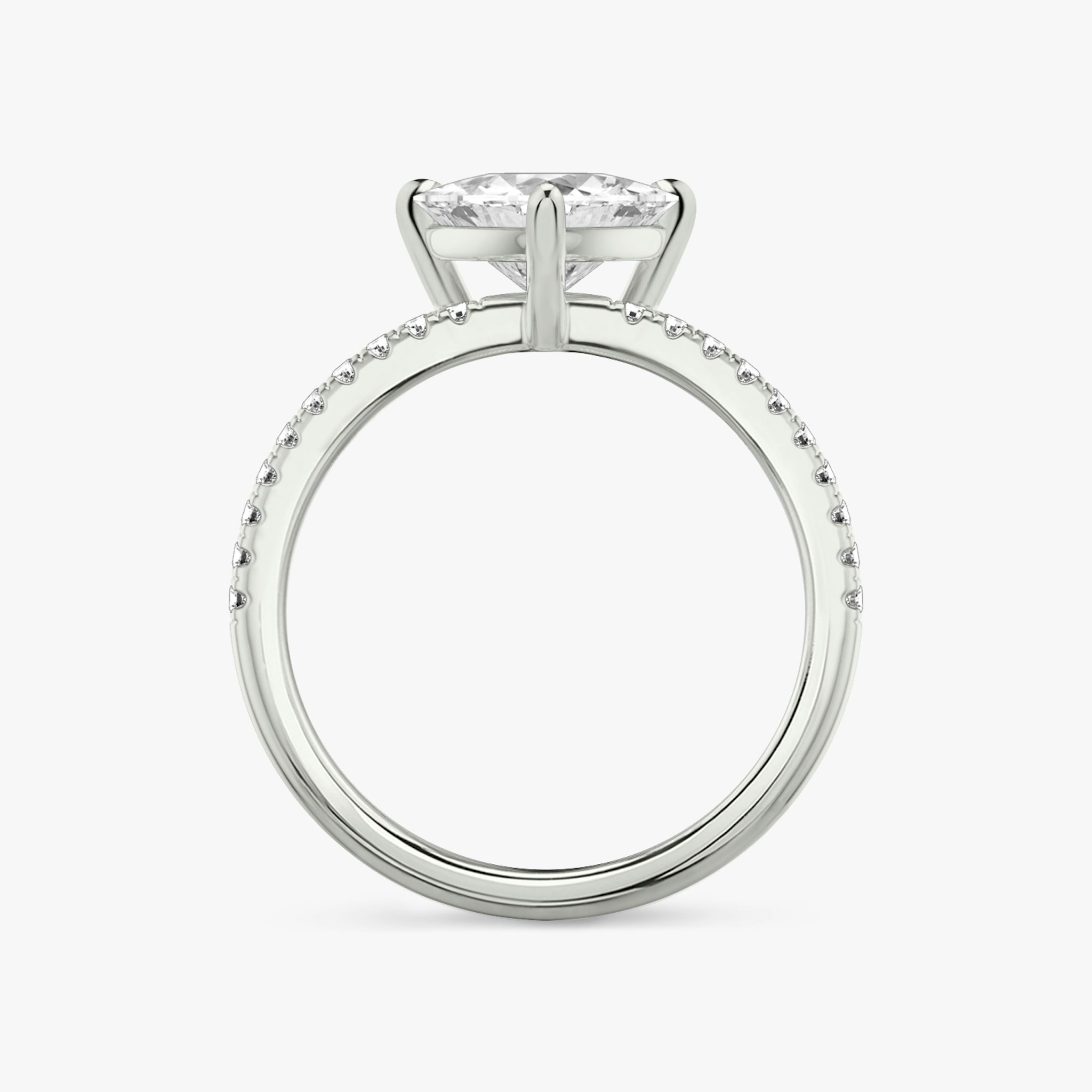 The Double Band | Trillion | Platinum | bandAccent: Pavé | bandStoneShape: Round Brilliant | diamondOrientation: vertical | caratWeight: other