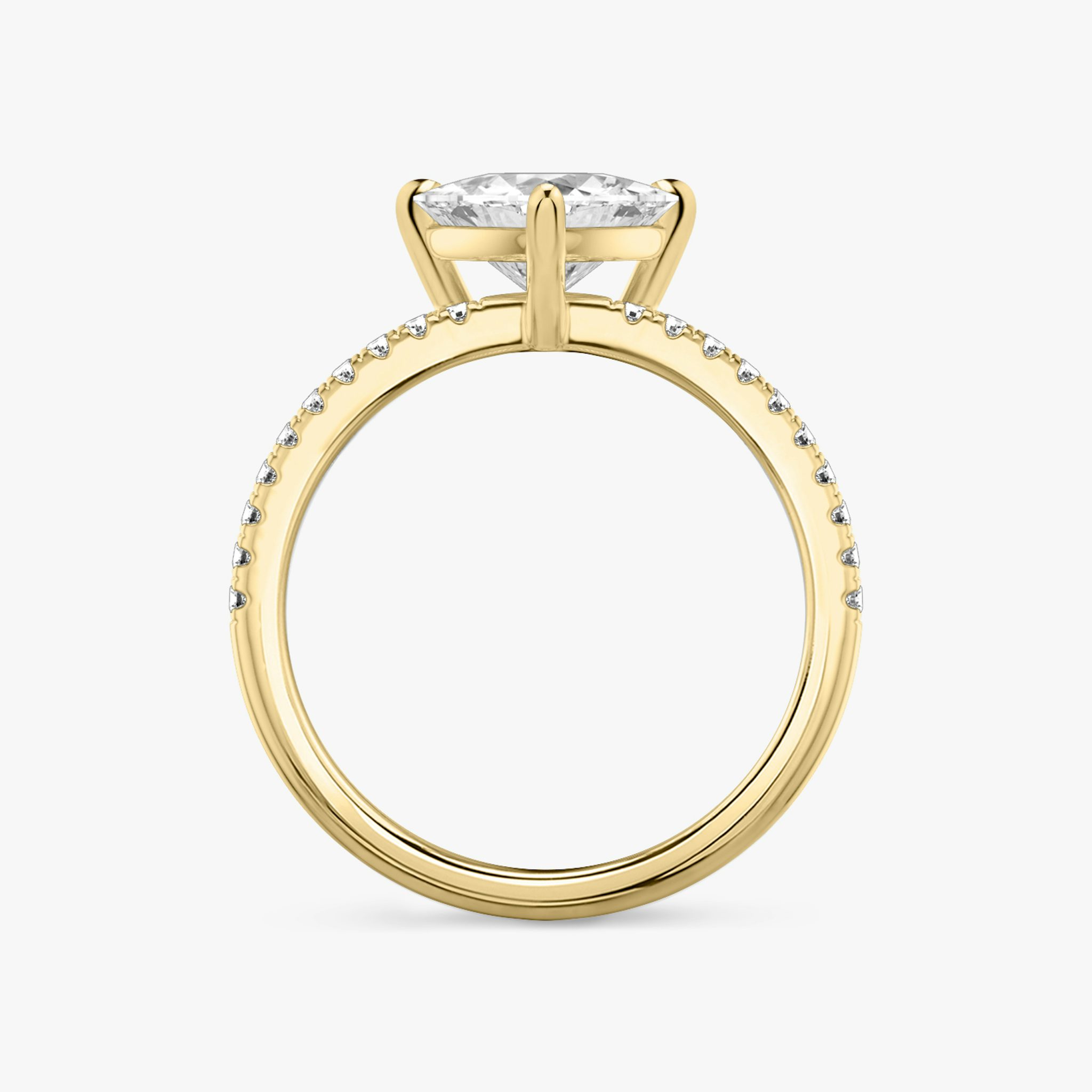 The Double Band | Trillion | 18k | Yellow Gold | bandAccent: Pavé | bandStoneShape: Round Brilliant | diamondOrientation: vertical | caratWeight: other