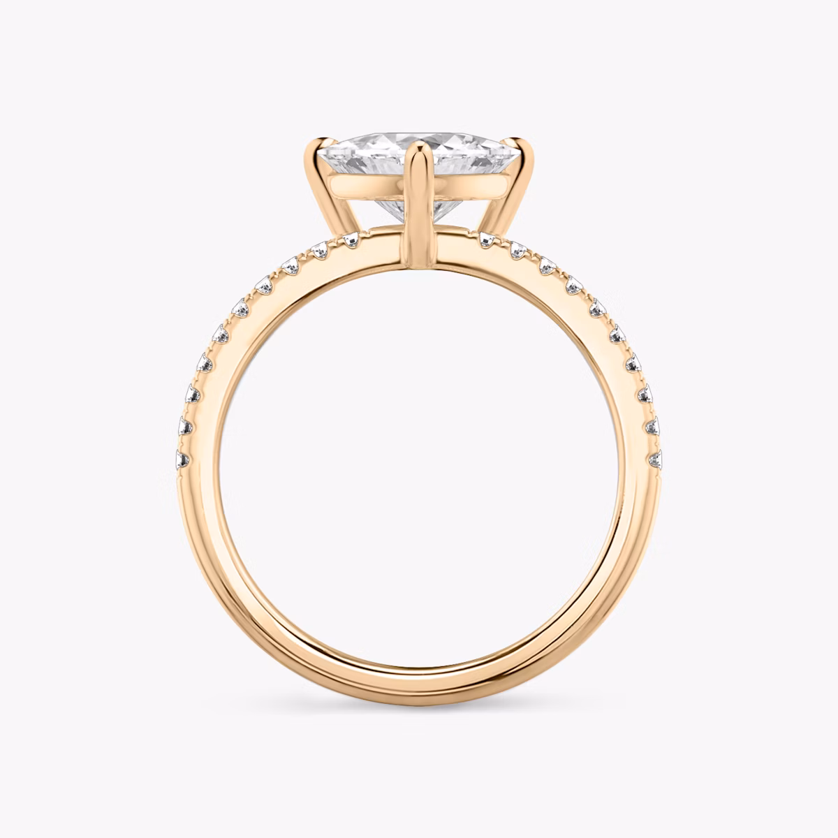 The Double Band | Trillion | 14k | Rose Gold | bandAccent: Pavé | diamondOrientation: vertical | caratWeight: other