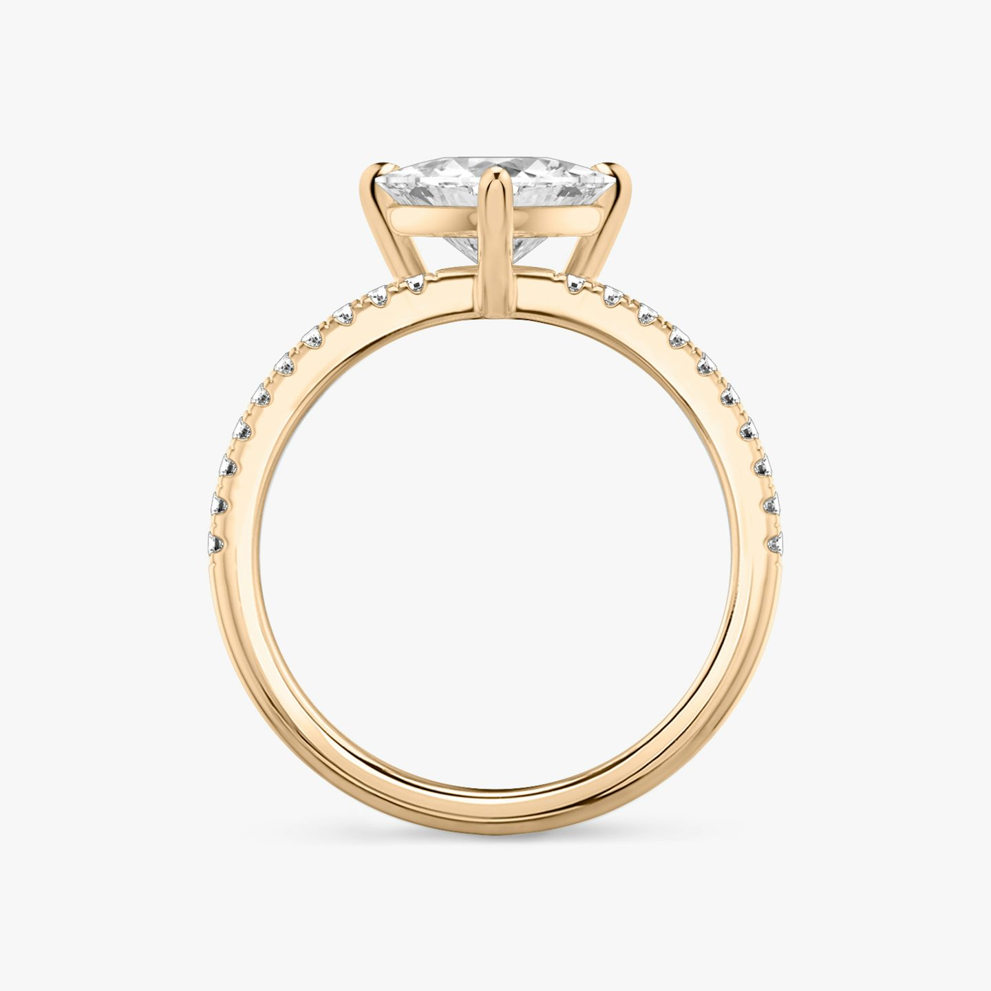 The Double Band | Trillion | 14k | Rose Gold | bandAccent: Pavé | diamondOrientation: vertical | caratWeight: other