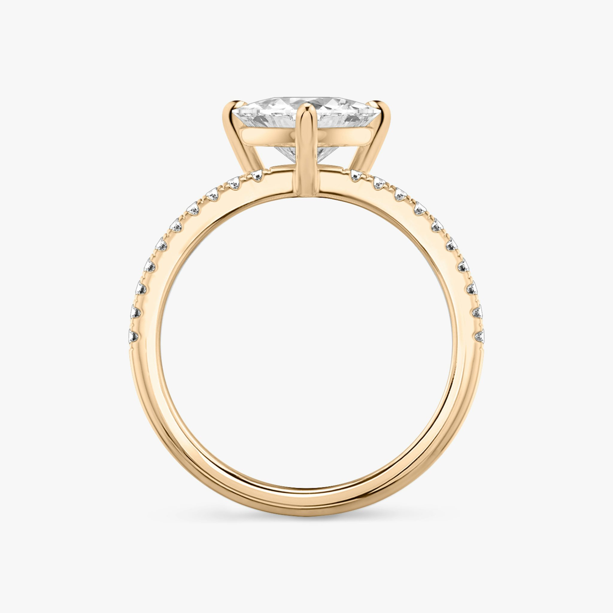 The Double Band | Trillion | 14k | Rose Gold | bandAccent: Pavé | diamondOrientation: vertical | caratWeight: other