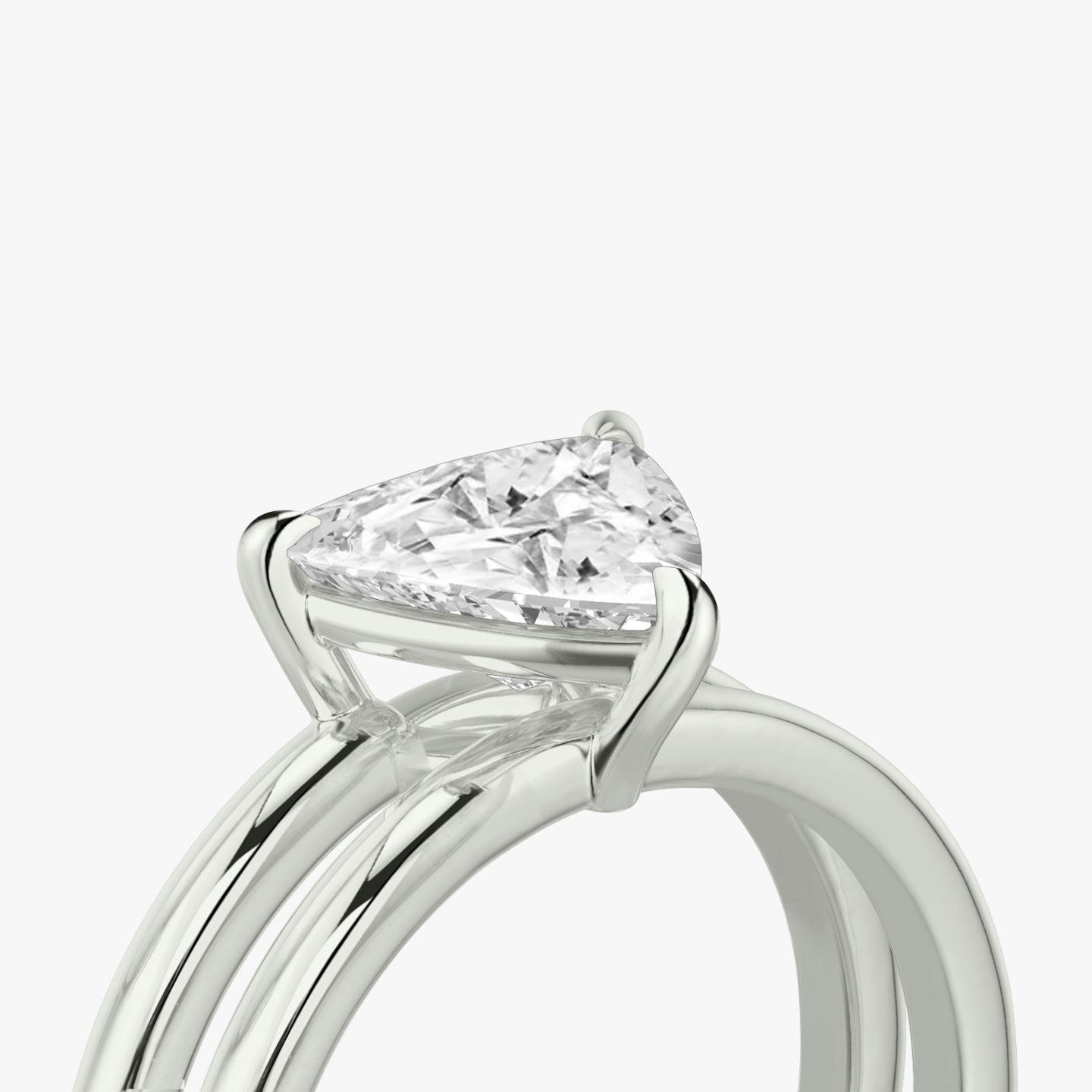 The Double Band | Trillion | 18k | White Gold | bandAccent: Plain | diamondOrientation: vertical | caratWeight: other
