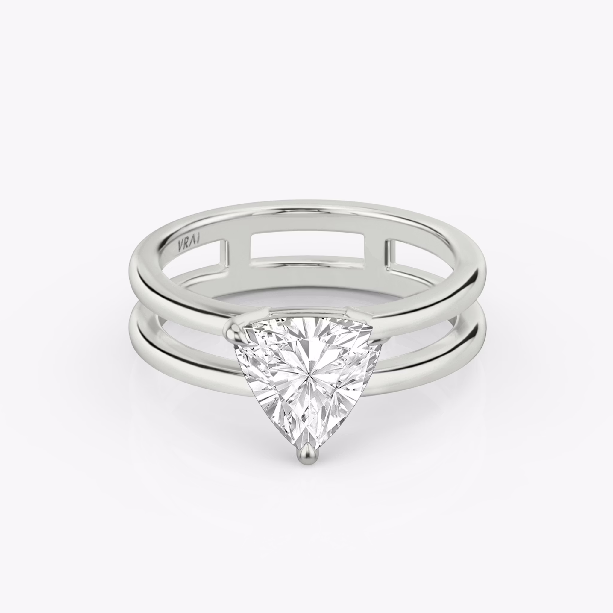 The Double Band | Trillion | Platinum | bandAccent: Plain | diamondOrientation: vertical | caratWeight: other