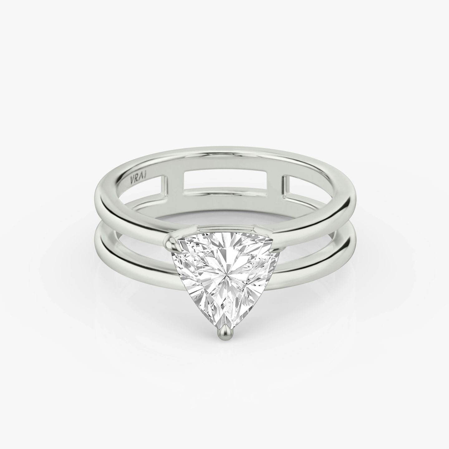 The Double Band | Trillion | 18k | White Gold | bandAccent: Plain | diamondOrientation: vertical | caratWeight: other