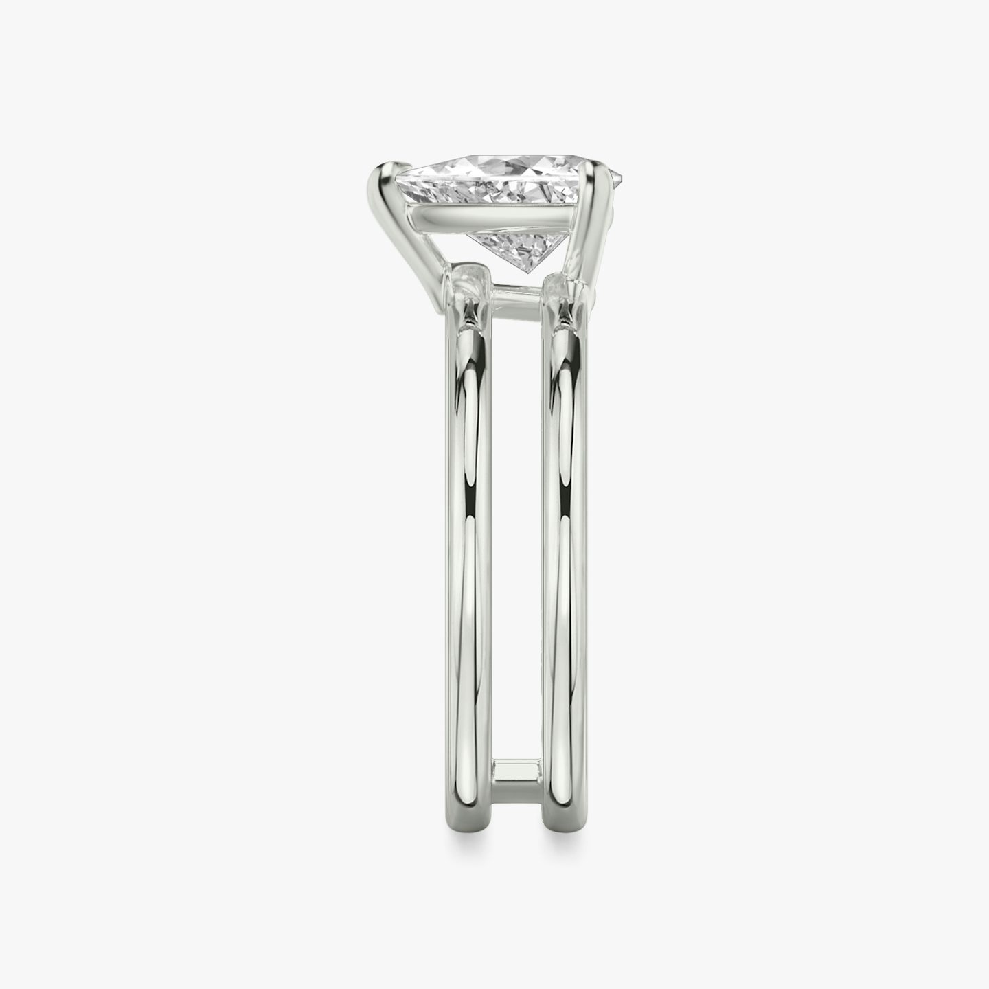 The Double Band | Trillion | 18k | White Gold | bandAccent: Plain | diamondOrientation: vertical | caratWeight: other