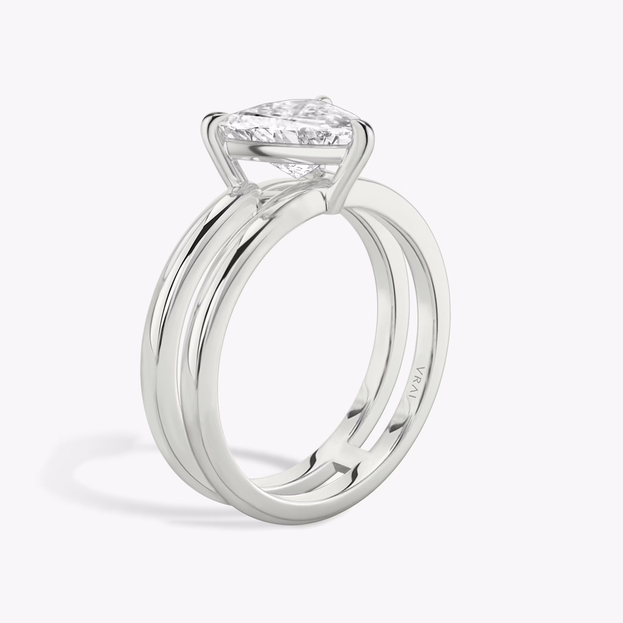 The Double Band | Trillion | Platinum | bandAccent: Plain | diamondOrientation: vertical | caratWeight: other