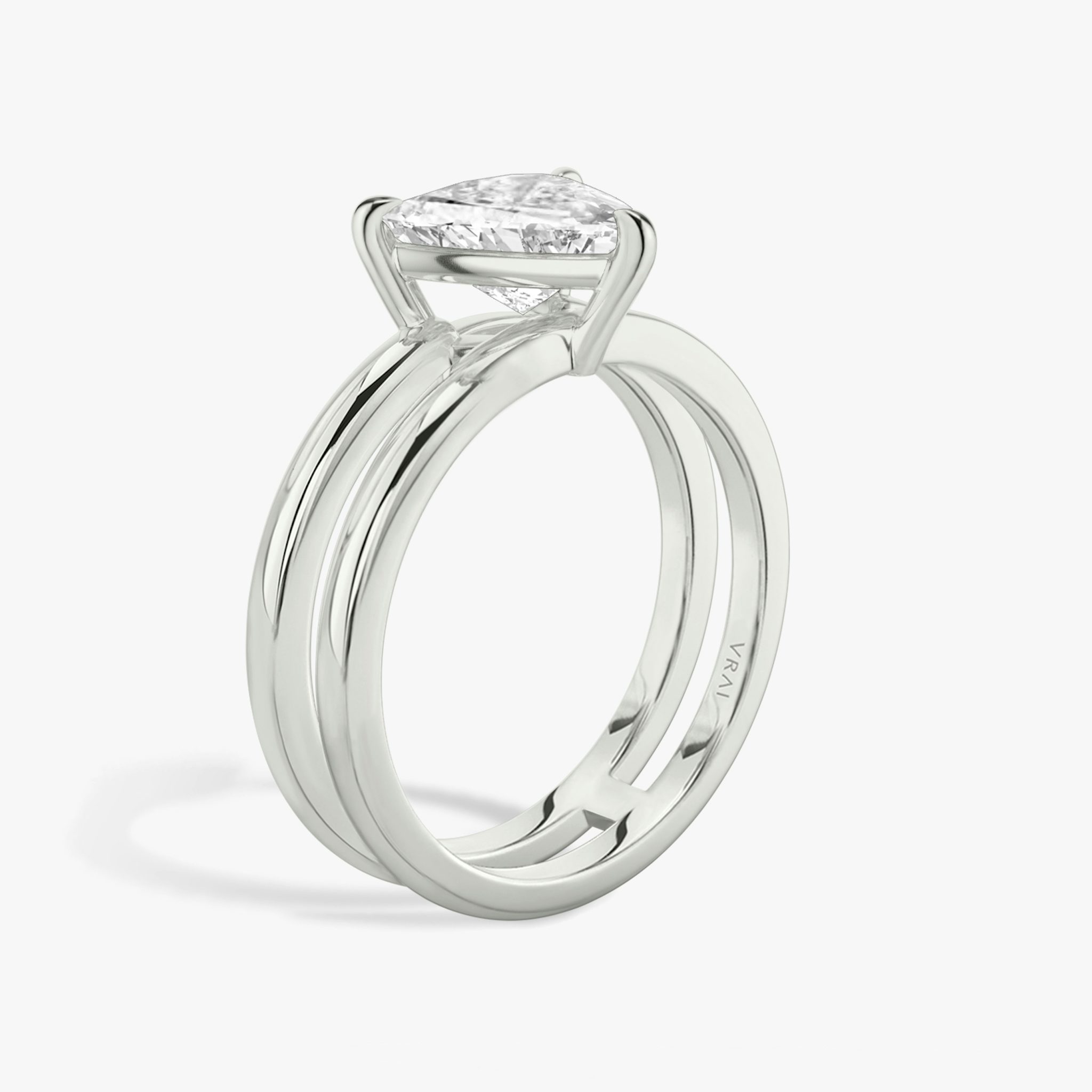 The Double Band | Trillion | Platinum | bandAccent: Plain | diamondOrientation: vertical | caratWeight: other