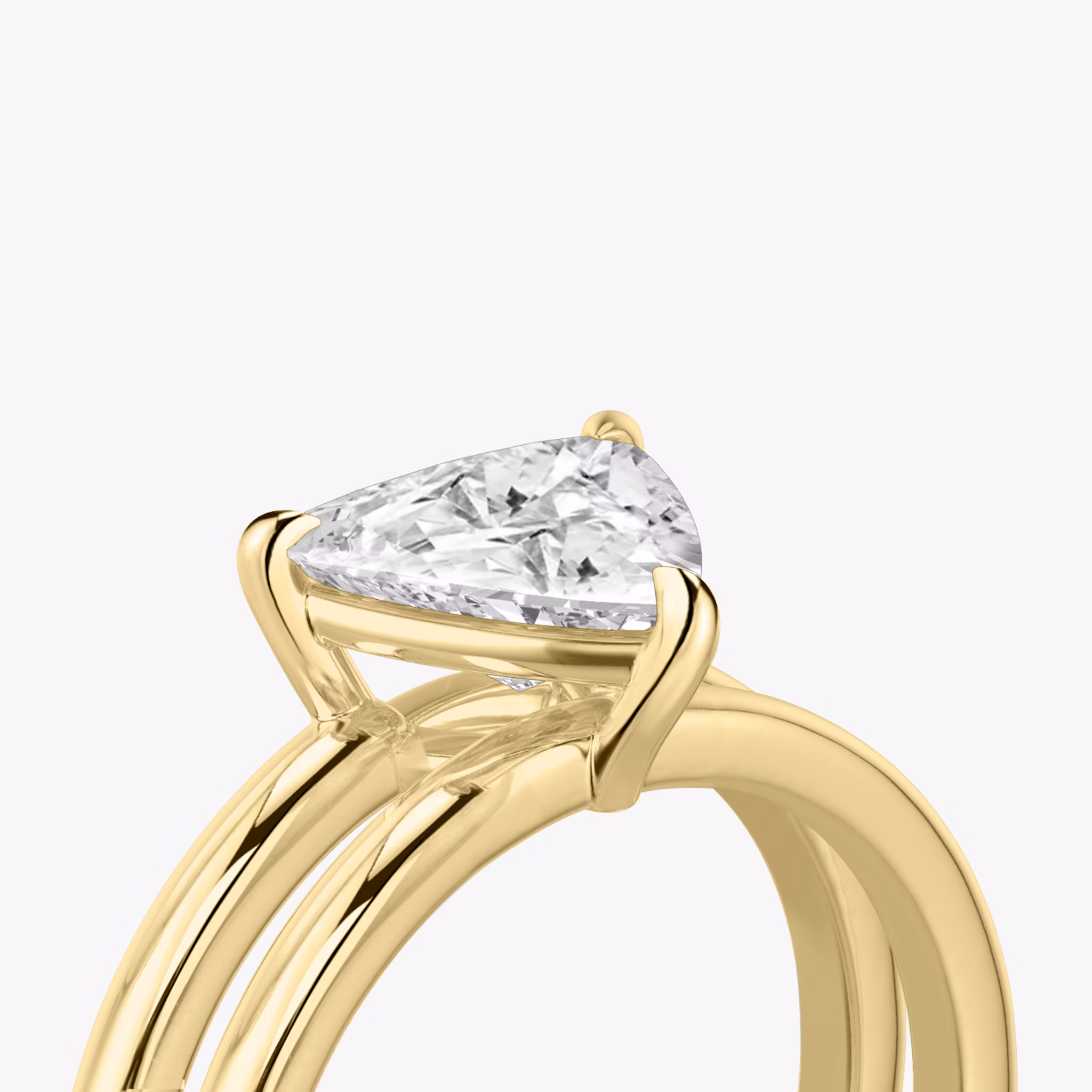 The Double Band | Trillion | 18k | Yellow Gold | bandAccent: Plain | diamondOrientation: vertical | caratWeight: other
