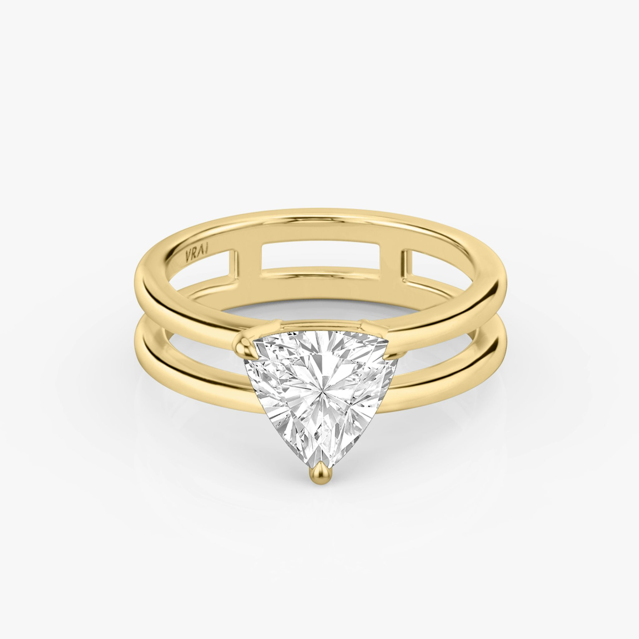 The Double Band | Trillion | 18k | Yellow Gold | bandAccent: Plain | diamondOrientation: vertical | caratWeight: other