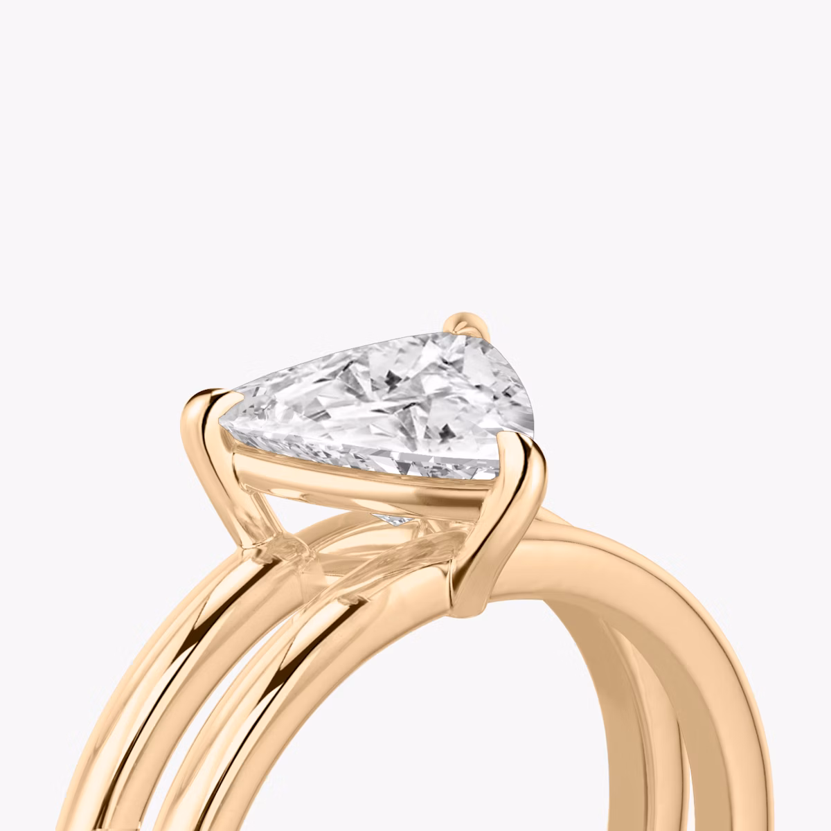 The Double Band | Trillion | 14k | Rose Gold | bandAccent: Plain | diamondOrientation: vertical | caratWeight: other