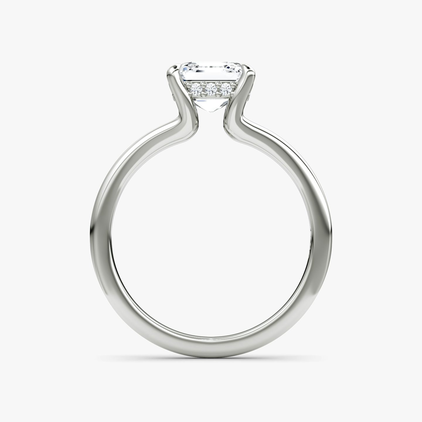 The Floating Split Band | Asscher | Platinum | bandAccent: Plain | diamondOrientation: vertical | caratWeight: other