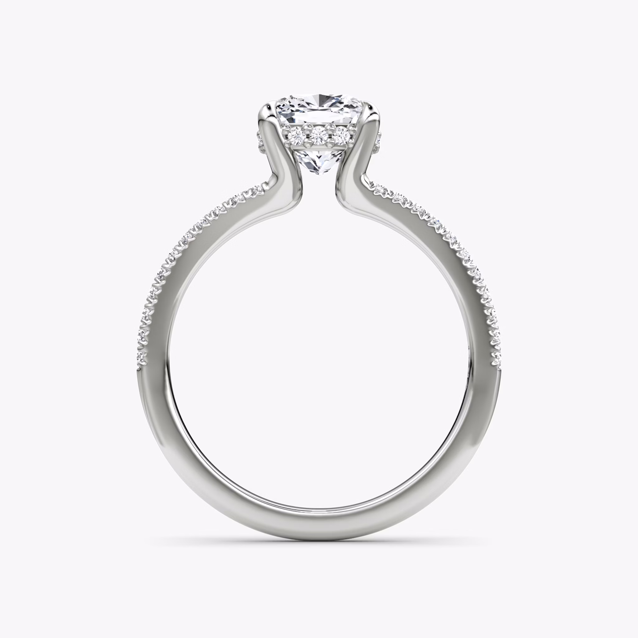 The Floating Split Band | Cushion | Platinum | bandAccent: Pavé | diamondOrientation: vertical | caratWeight: other