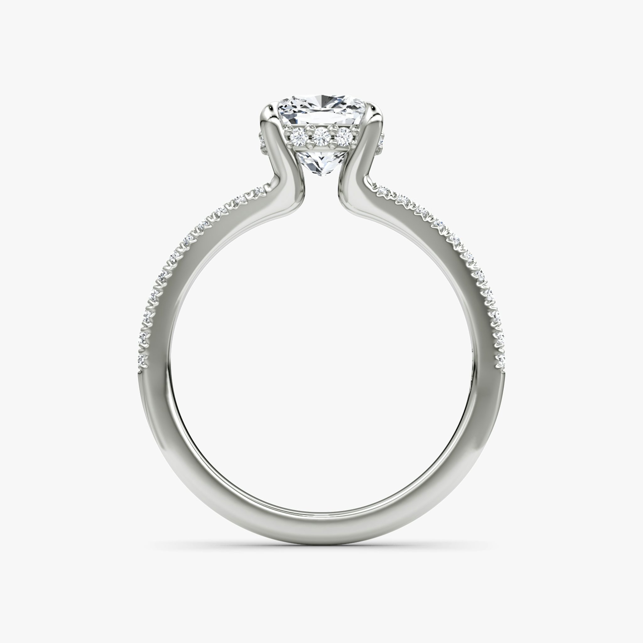The Floating Split Band | Cushion | Platinum | bandAccent: Pavé | diamondOrientation: vertical | caratWeight: other