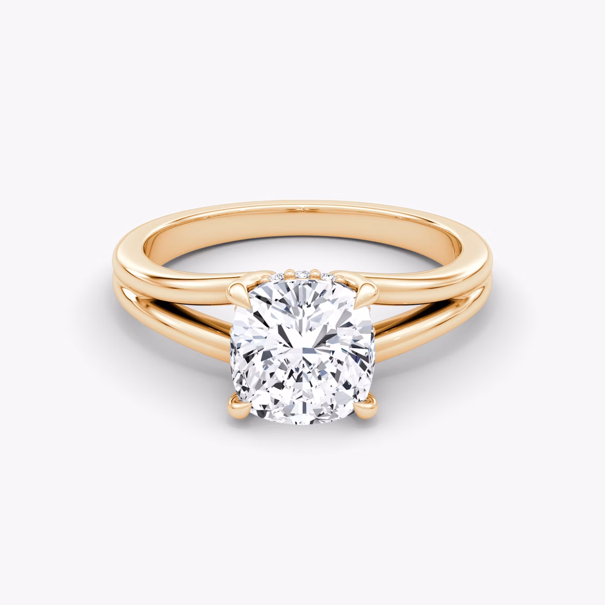 Floating Split Band | Cushion | 14k | Roségold | bandAccent: Ohne Pavé-Besatz | diamondOrientation: vertical | caratWeight: other