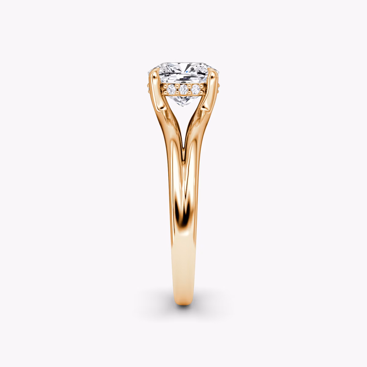 Floating Split Band | Cushion | 14k | Roségold | bandAccent: Ohne Pavé-Besatz | diamondOrientation: vertical | caratWeight: other