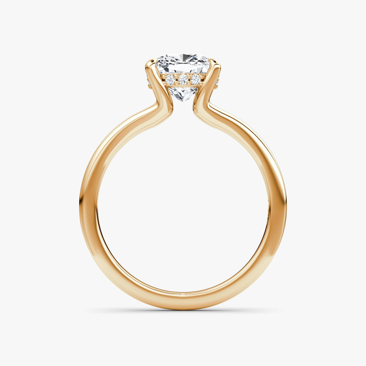 The Floating Split Band | Cushion | 14k | Rose Gold | bandAccent: Plain | diamondOrientation: vertical | caratWeight: other