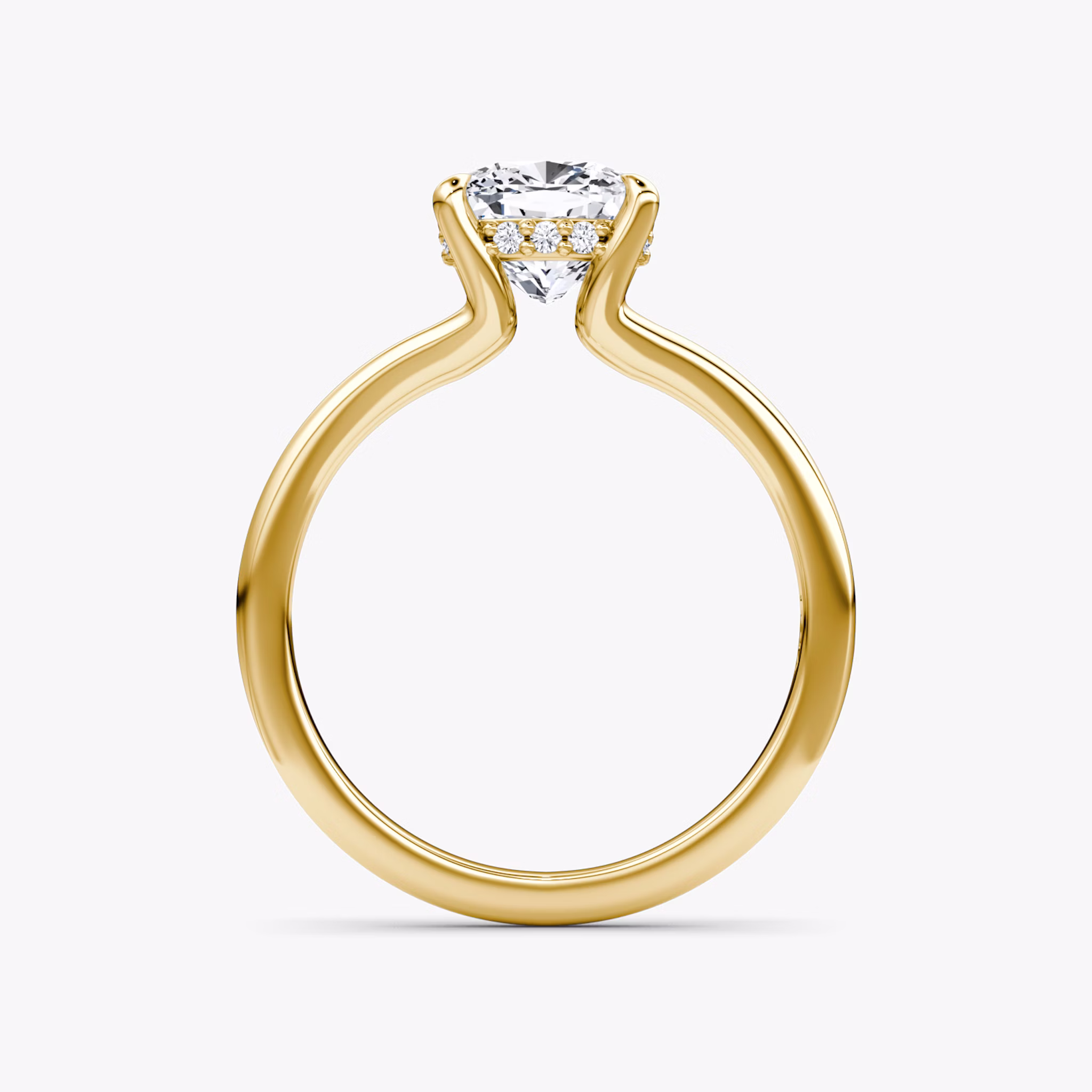 The Floating Split Band | Cushion | 18k | Yellow Gold | bandAccent: Plain | diamondOrientation: vertical | caratWeight: other