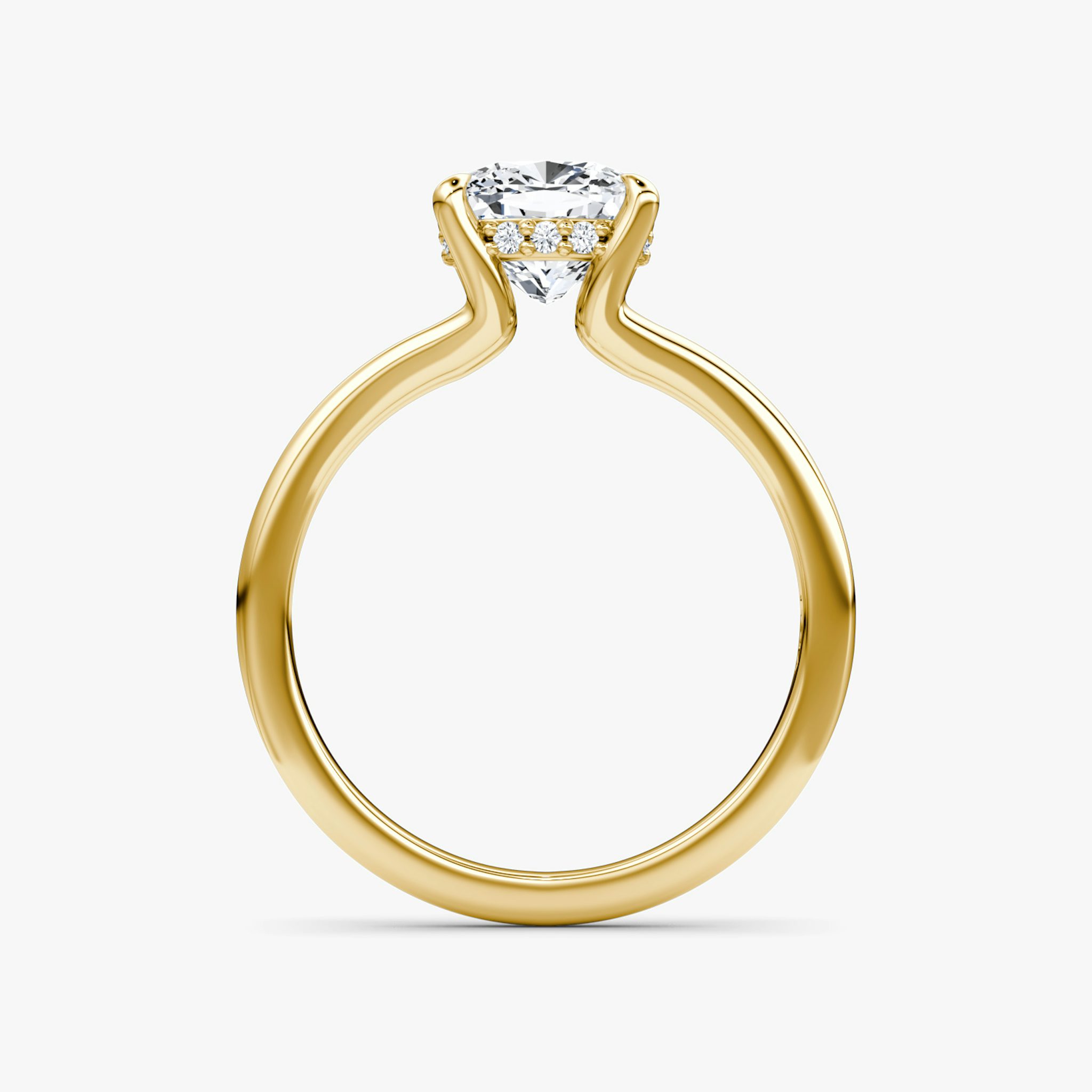 The Floating Split Band | Cushion | 18k | Yellow Gold | bandAccent: Plain | diamondOrientation: vertical | caratWeight: other
