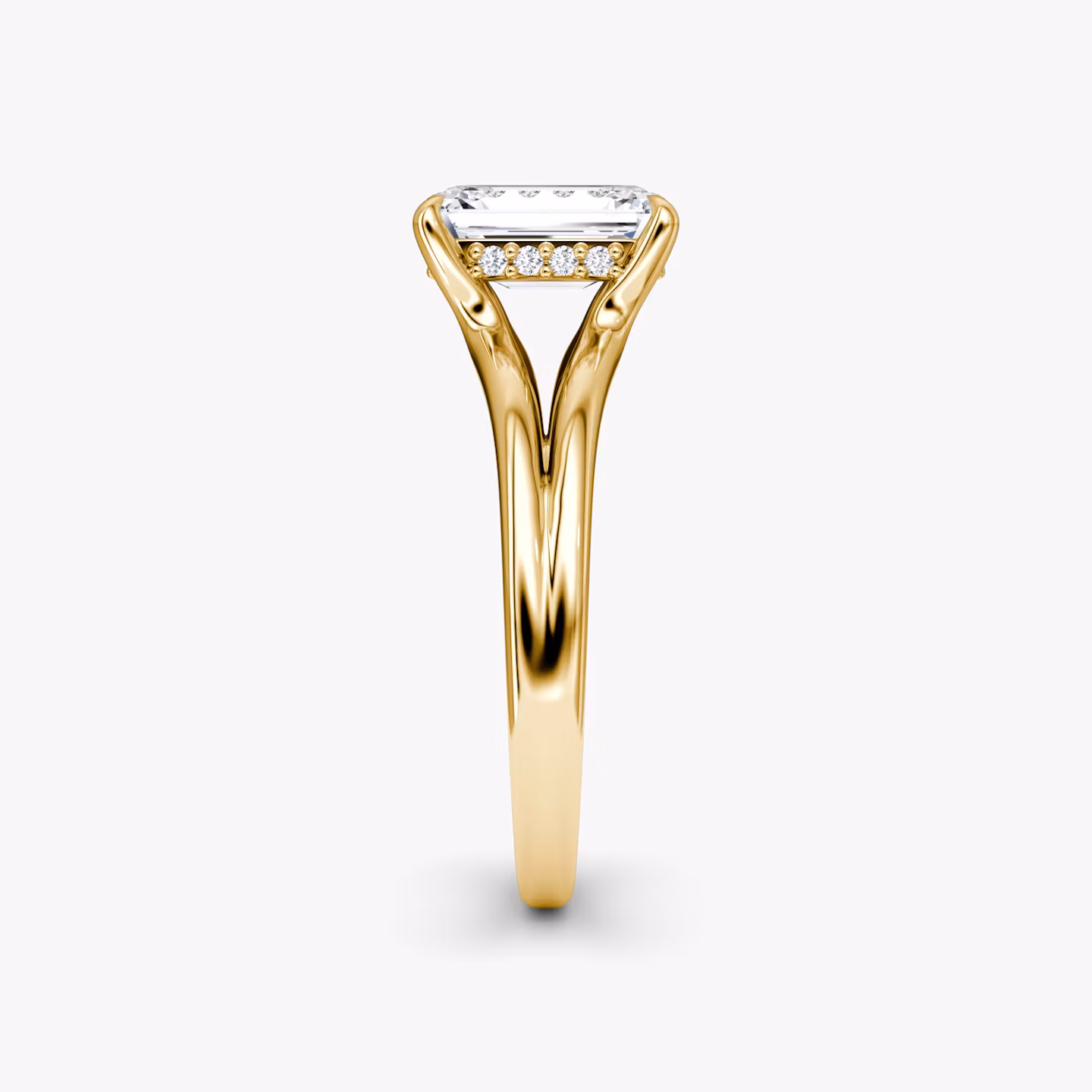 The Floating Split Band | Emerald | 18k | Yellow Gold | bandAccent: Plain | diamondOrientation: vertical | caratWeight: other