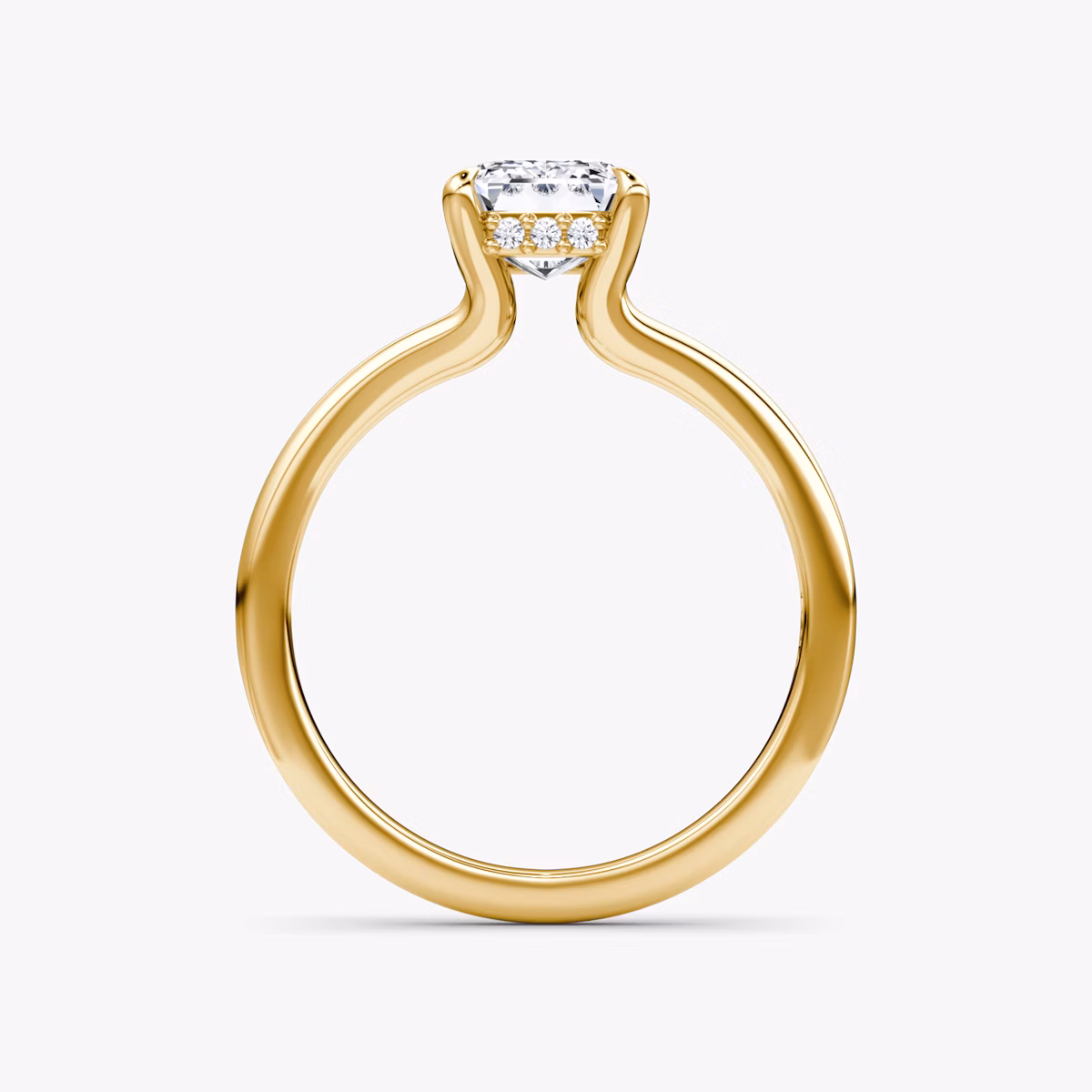 The Floating Split Band | Emerald | 18k | Yellow Gold | bandAccent: Plain | diamondOrientation: vertical | caratWeight: other