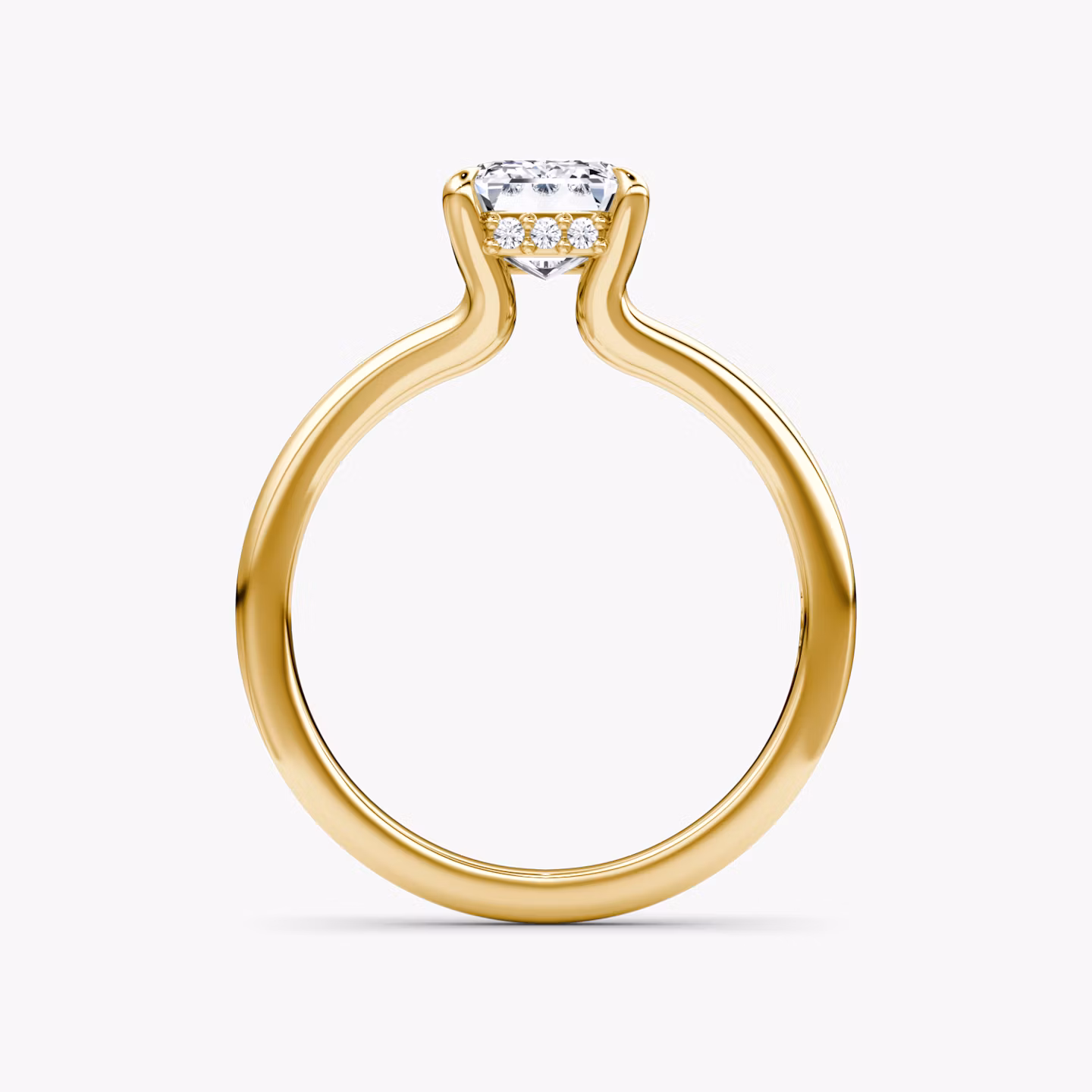 The Floating Split Band | Emerald | 18k | Yellow Gold | bandAccent: Plain | diamondOrientation: vertical | caratWeight: other