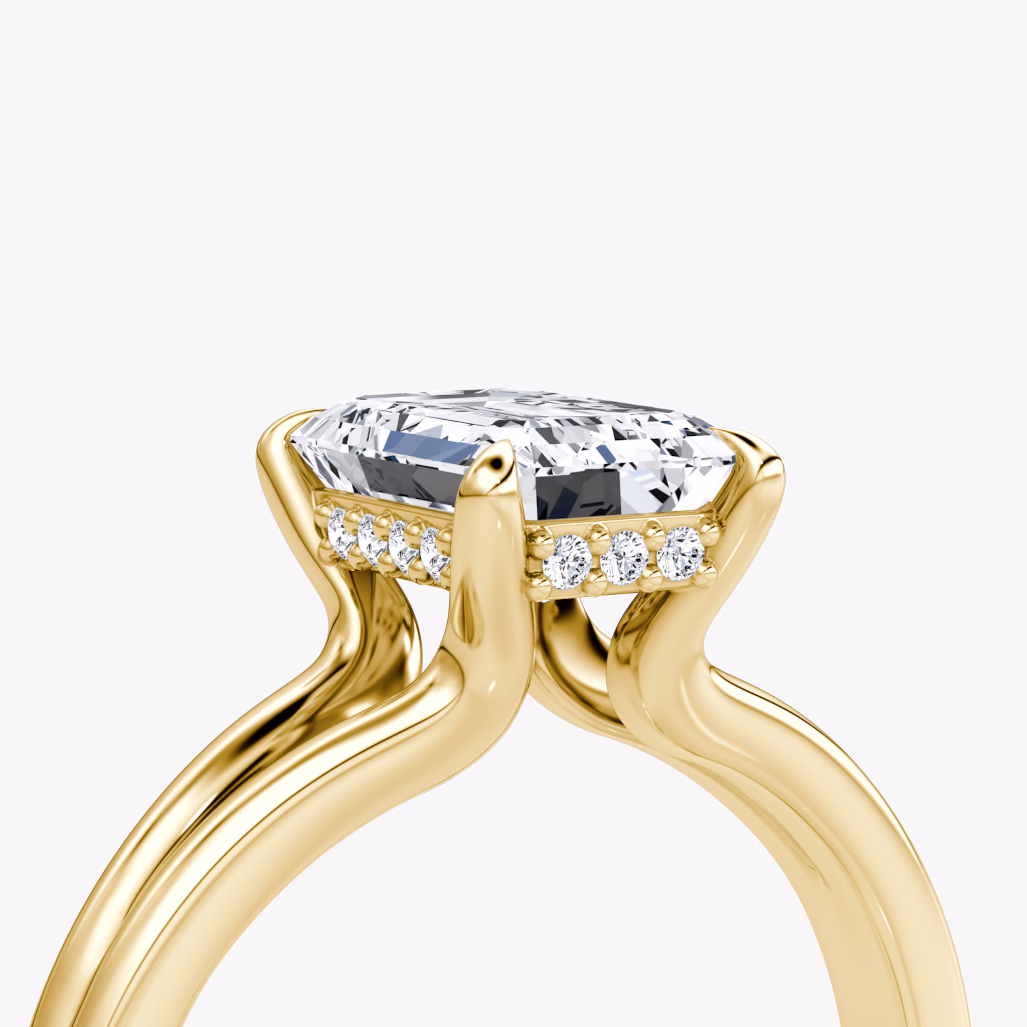 The Floating Split Band | Emerald | 18k | Yellow Gold | bandAccent: Plain | diamondOrientation: vertical | caratWeight: other