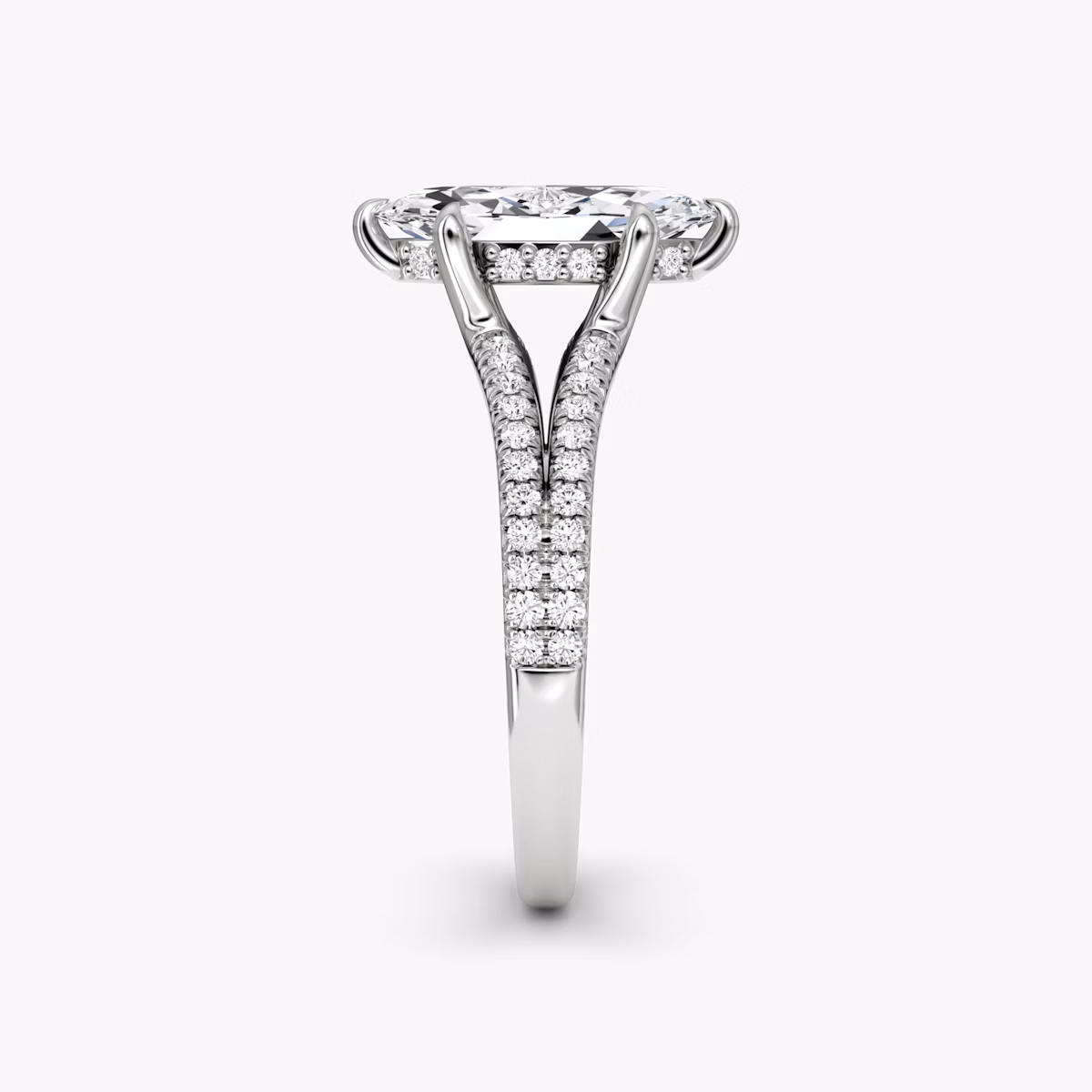The Floating Split Band | Marquise | Platinum | bandAccent: Pavé | diamondOrientation: vertical | caratWeight: other