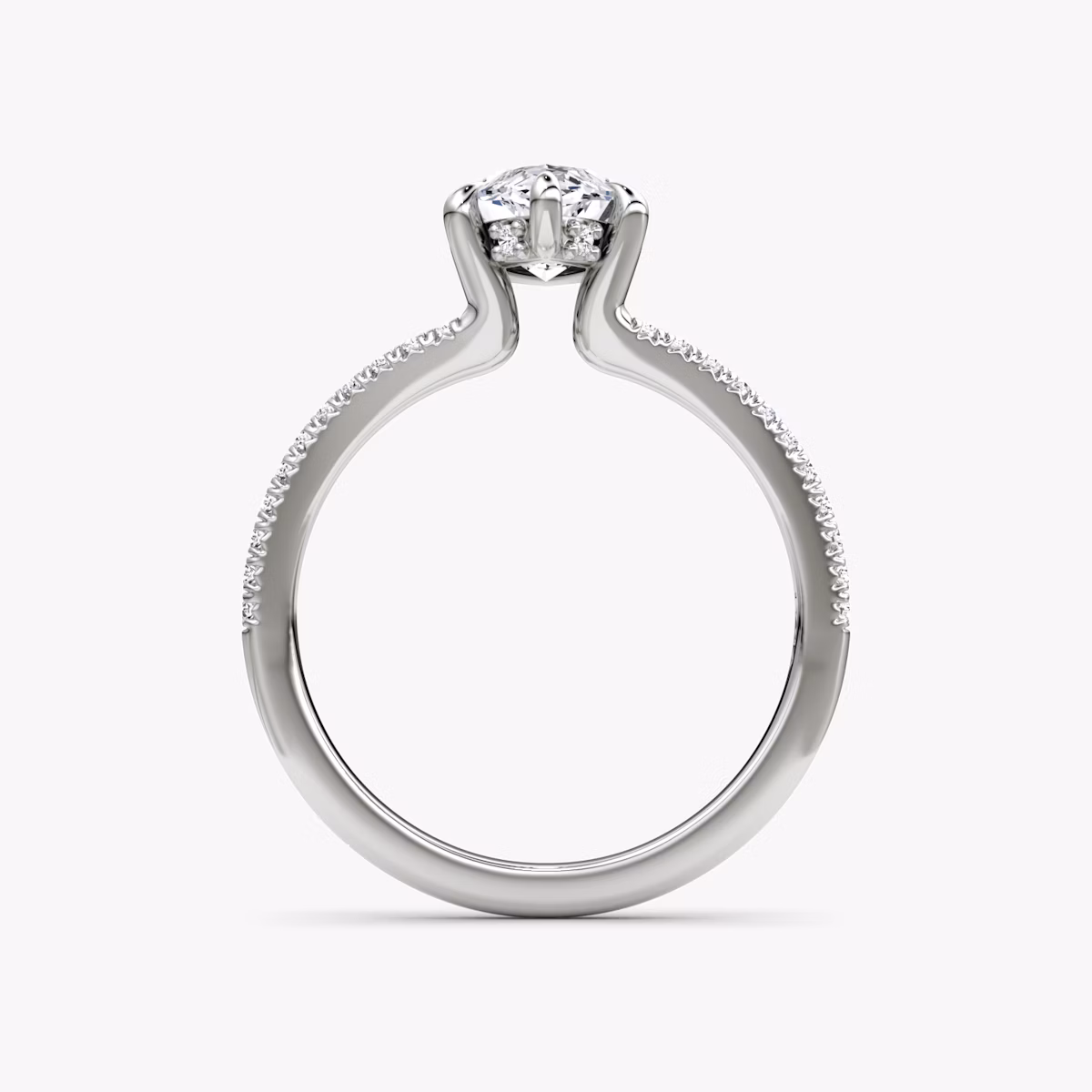 The Floating Split Band | Marquise | Platinum | bandAccent: Pavé | diamondOrientation: vertical | caratWeight: other